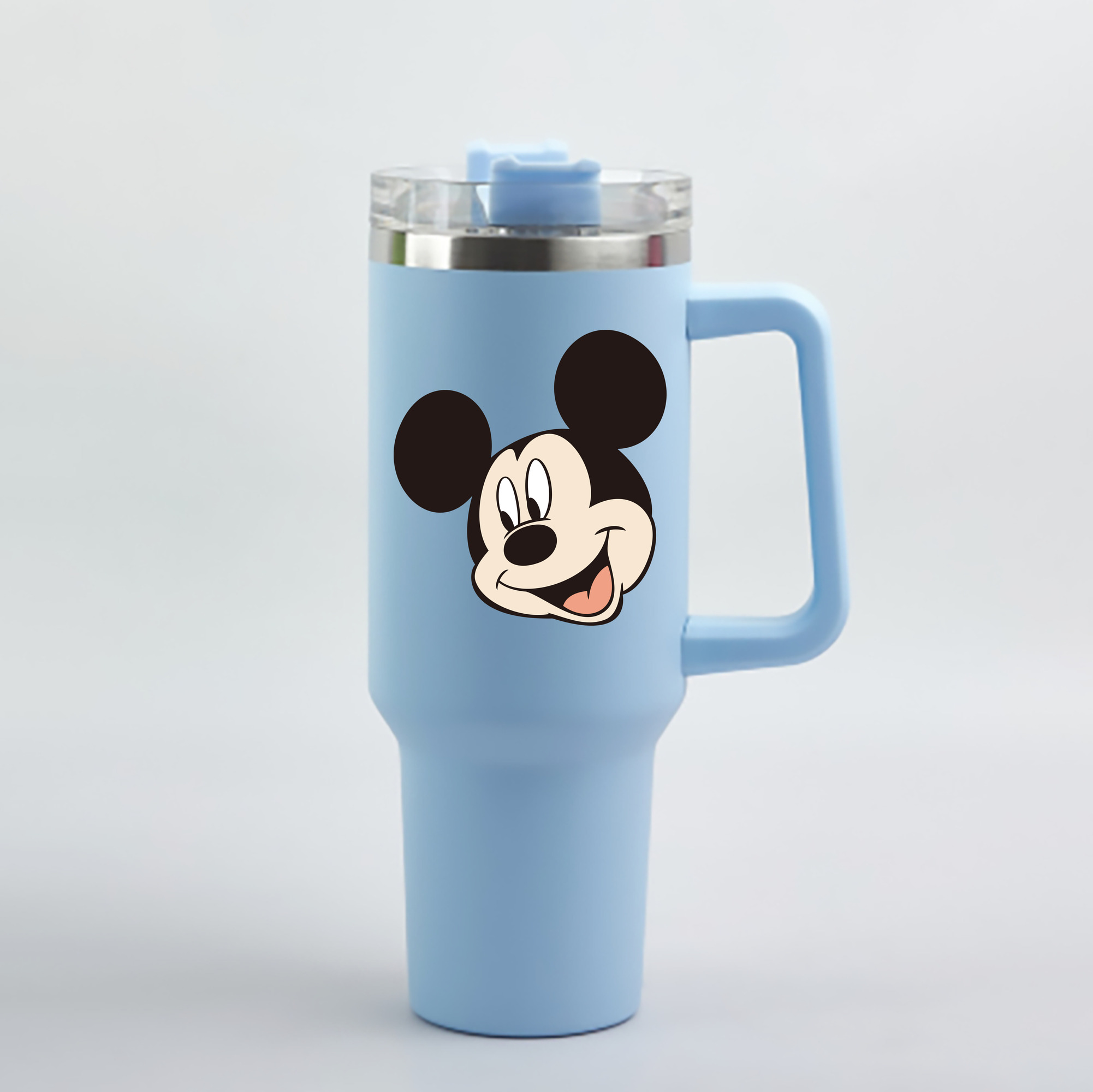 （画像用） ミッキーマウス Mickey Mouse 1200mL車用タンブラー - クリスタルステッカー（プラスチックストロー付き）