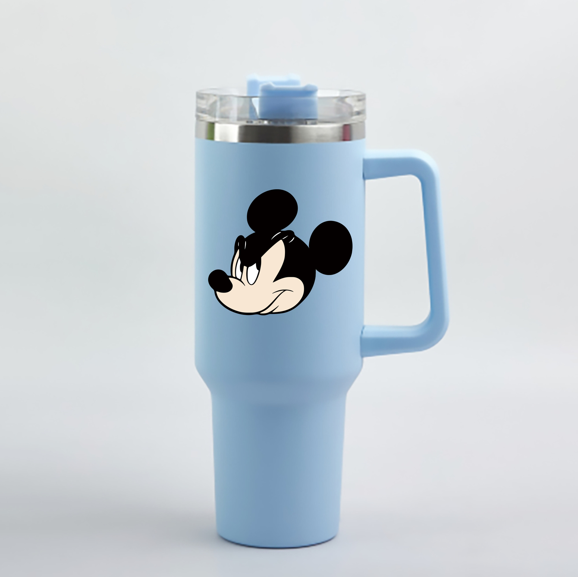 （画像用） ミッキーマウス Mickey Mouse 1200mL車用タンブラー - クリスタルステッカー（プラスチックストロー付き）
