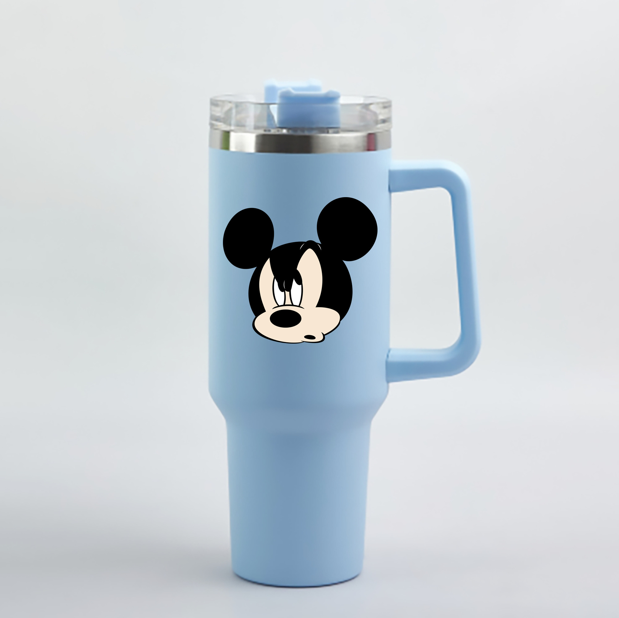 （画像用） ミッキーマウス Mickey Mouse 1200mL車用タンブラー - クリスタルステッカー（プラスチックストロー付き）