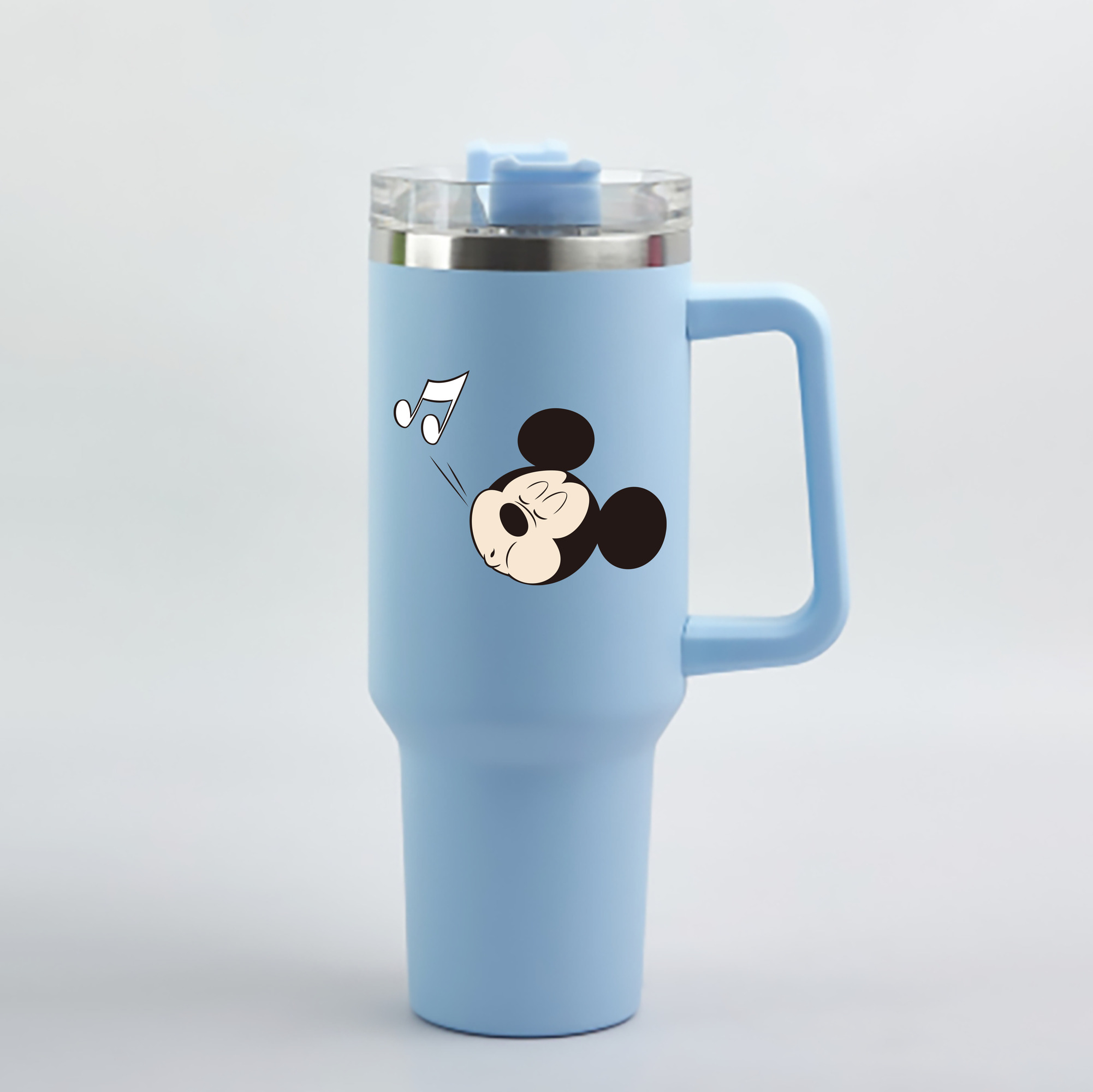 （画像用） ミッキーマウス Mickey Mouse 1200mL車用タンブラー - クリスタルステッカー（プラスチックストロー付き）
