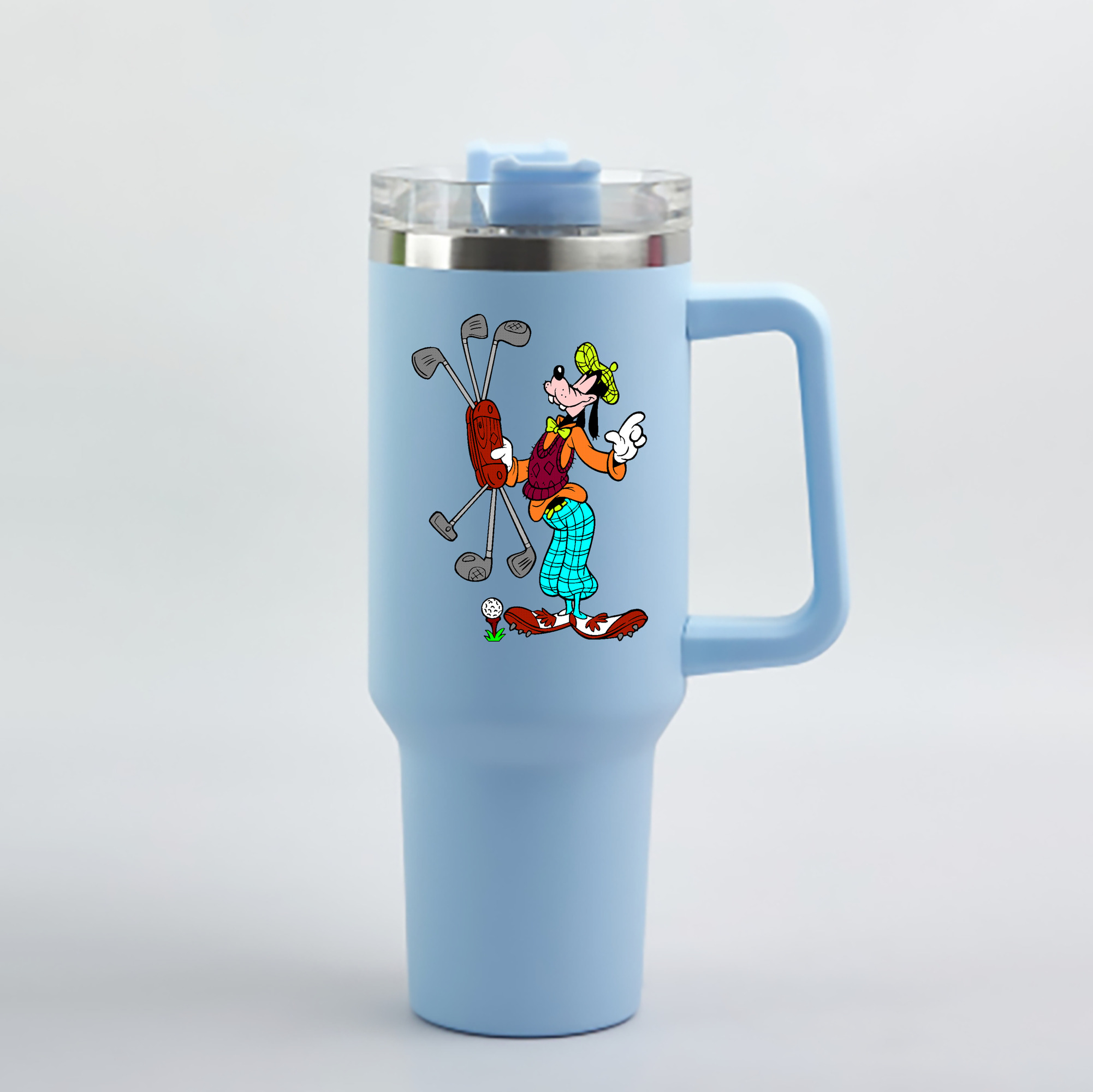 （画像用） ミッキーマウス Mickey Mouse 1200mL車用タンブラー - クリスタルステッカー（プラスチックストロー付き）