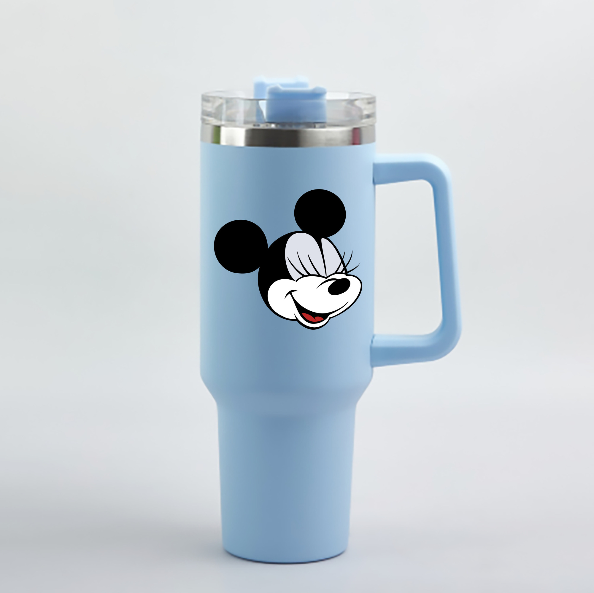 （画像用） ミッキーマウス Mickey Mouse 1200mL車用タンブラー - クリスタルステッカー（プラスチックストロー付き）