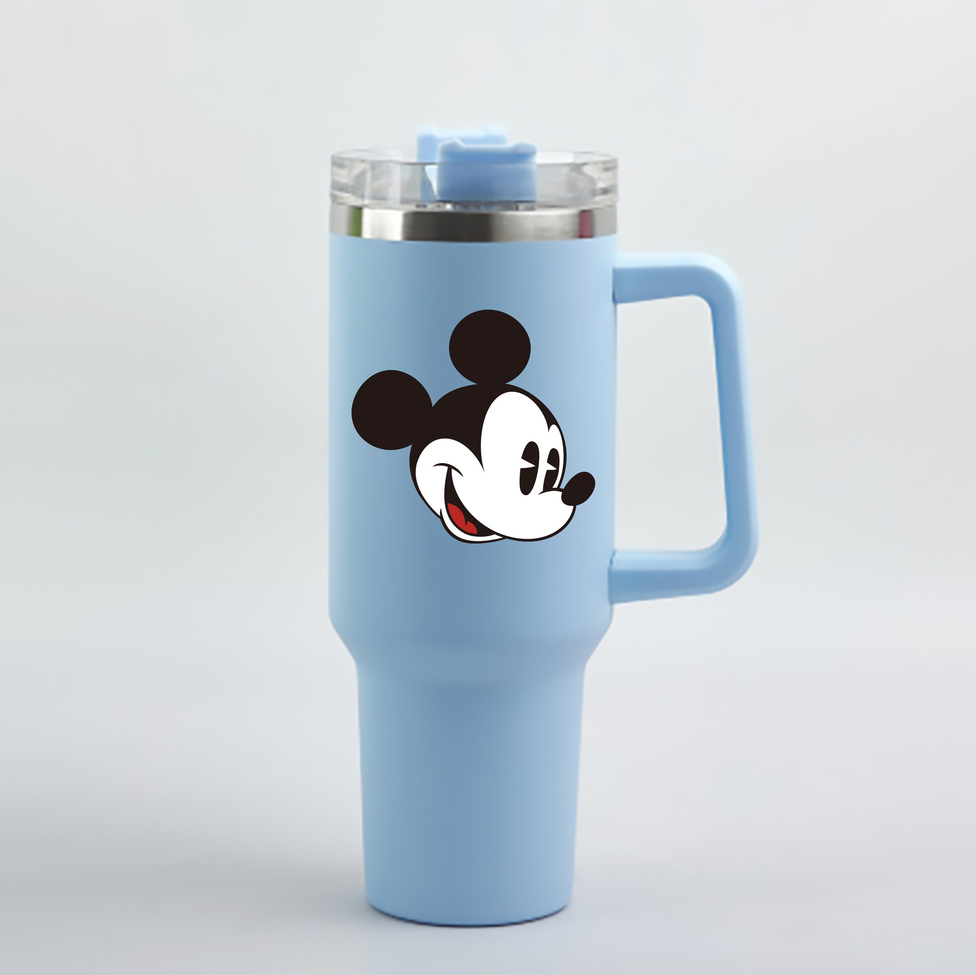 （画像用） ミッキーマウス Mickey Mouse 1200mL車用タンブラー - クリスタルステッカー（プラスチックストロー付き）
