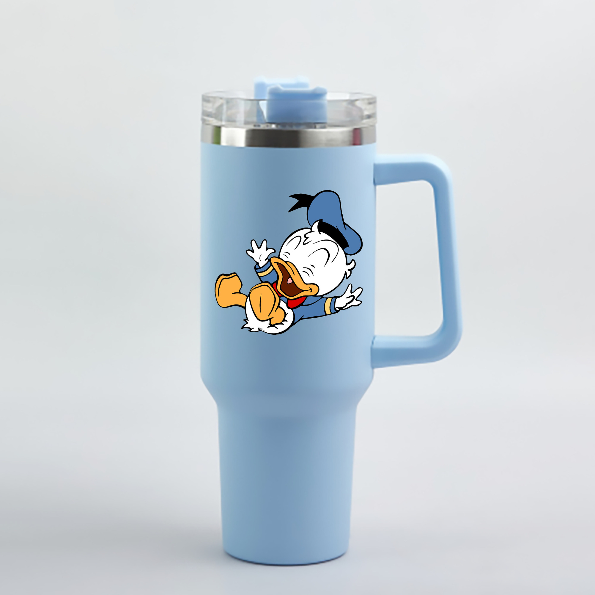 （画像用） ミッキーマウス Mickey Mouse 1200mL車用タンブラー - クリスタルステッカー（プラスチックストロー付き）
