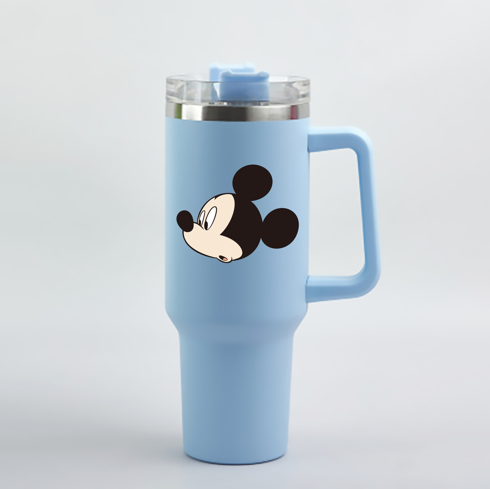 （画像用） ミッキーマウス Mickey Mouse 1200mL車用タンブラー - クリスタルステッカー（プラスチックストロー付き）