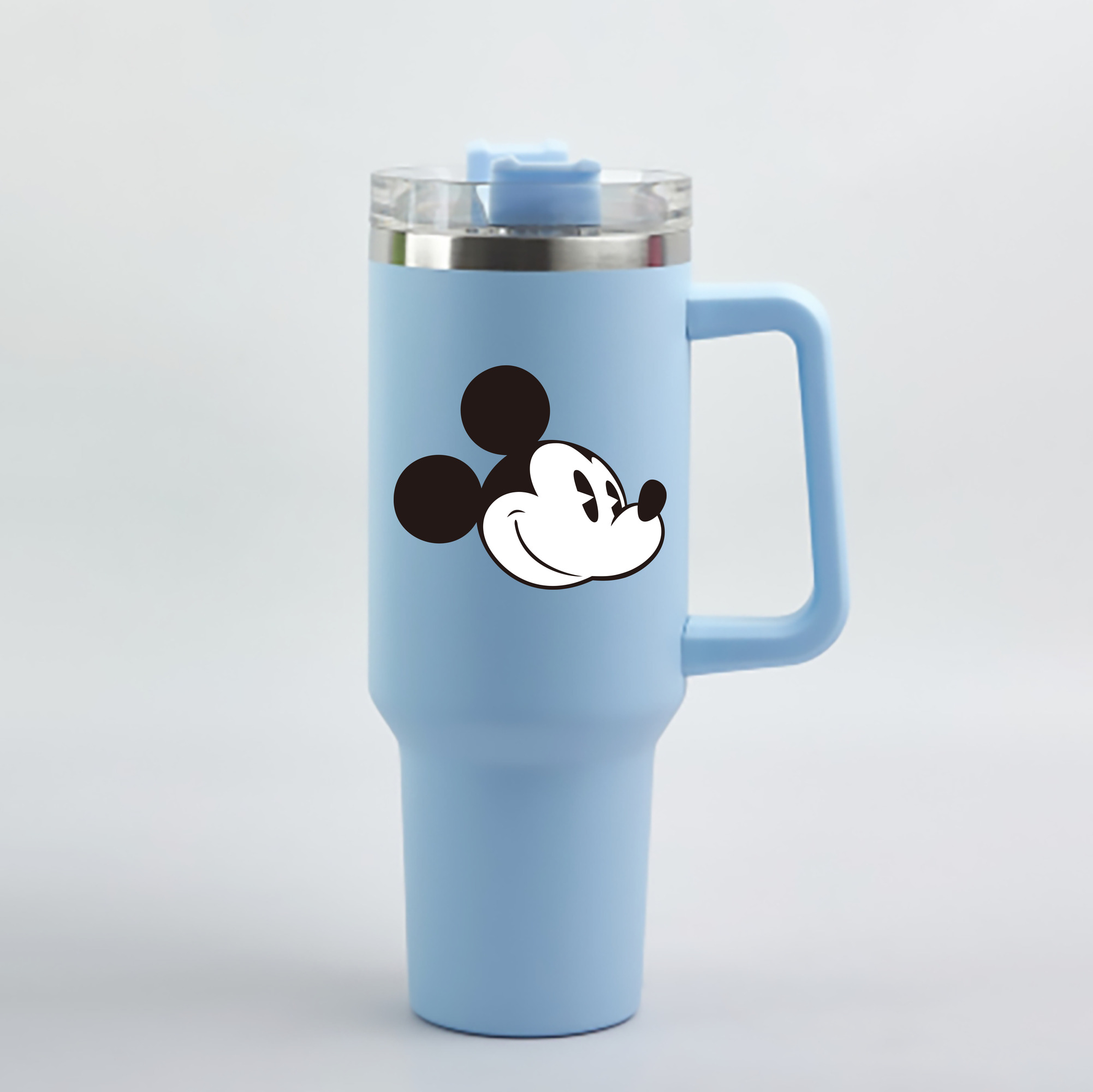 （画像用） ミッキーマウス Mickey Mouse 1200mL車用タンブラー - クリスタルステッカー（プラスチックストロー付き）