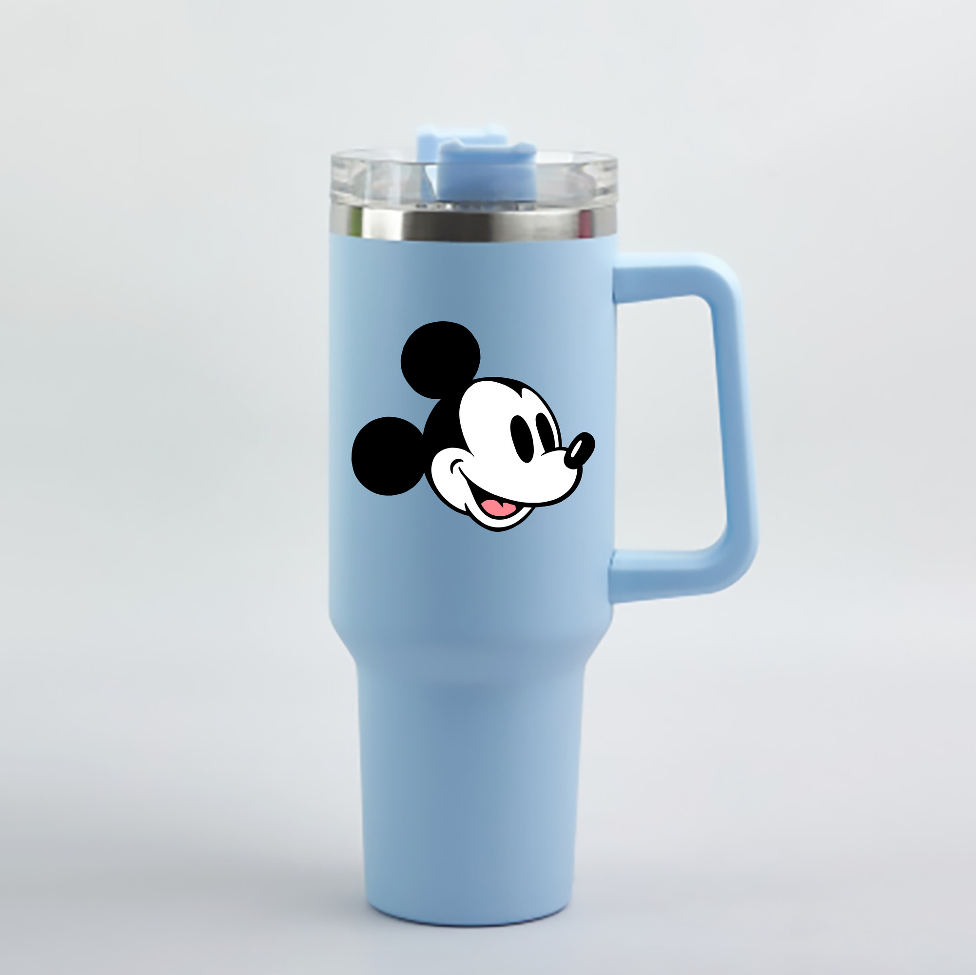 （画像用） ミッキーマウス Mickey Mouse 1200mL車用タンブラー - クリスタルステッカー（プラスチックストロー付き）