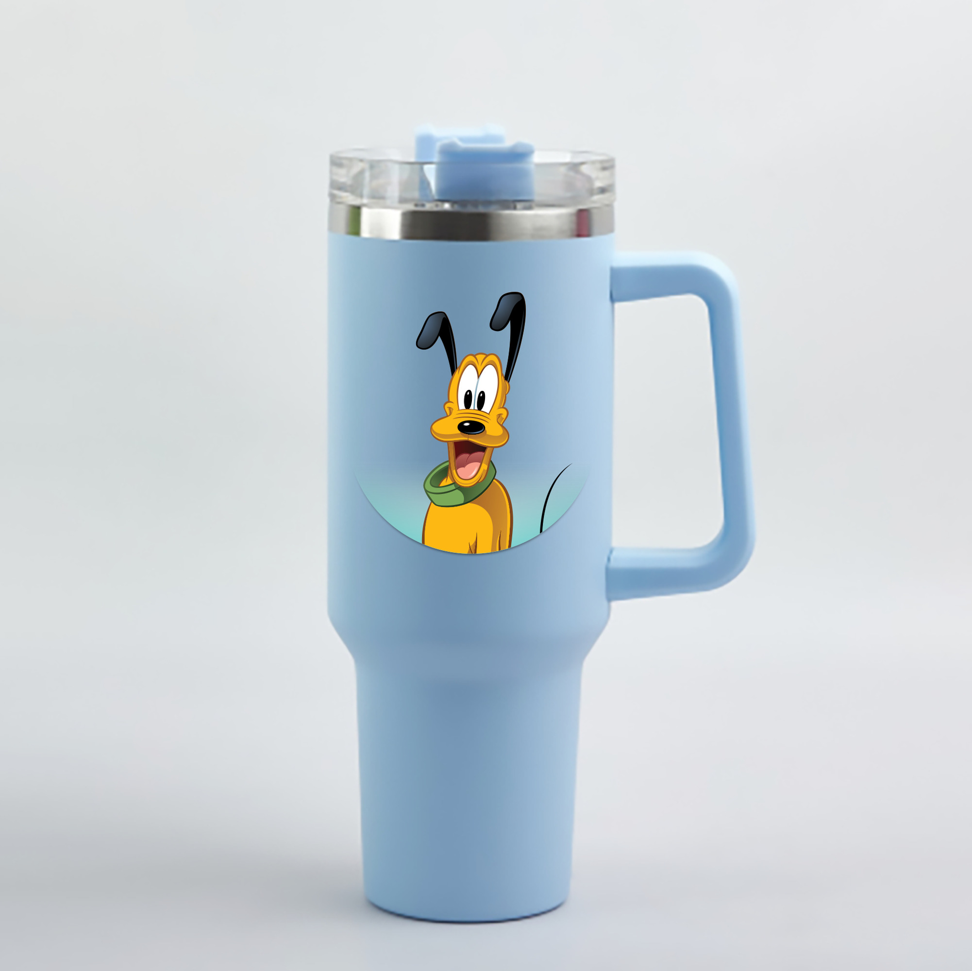 （画像用） ミッキーマウス Mickey Mouse 1200mL車用タンブラー - クリスタルステッカー（プラスチックストロー付き）