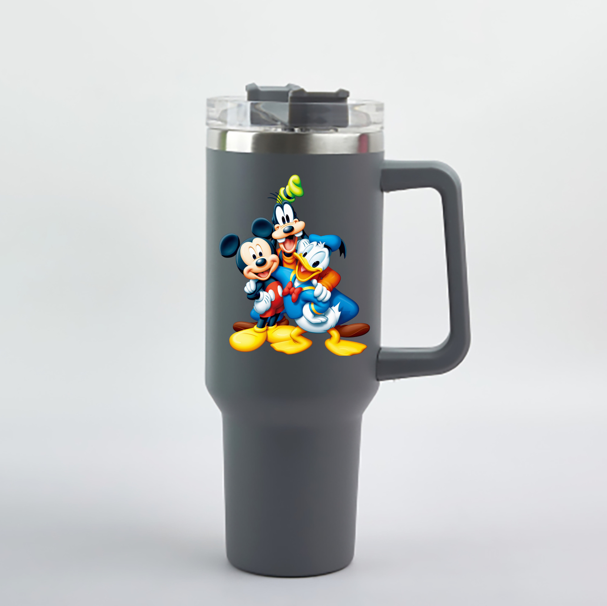 ミッキーマウス Mickey Mouse 1200mL車用タンブラー - クリスタルステッカー（プラスチックストロー付き）