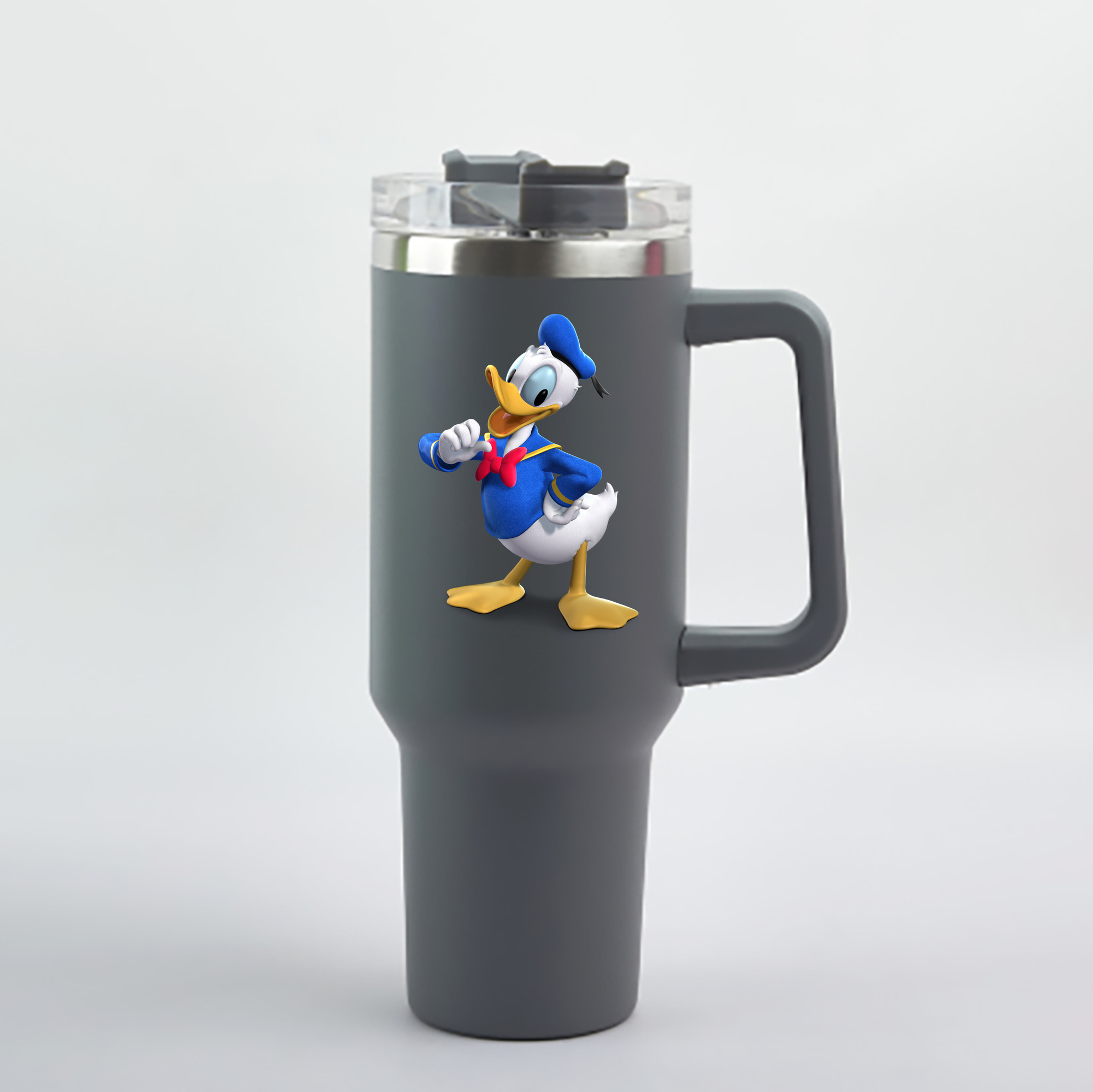 （画像用） ミッキーマウス Mickey Mouse 1200mL車用タンブラー - クリスタルステッカー（プラスチックストロー付き）