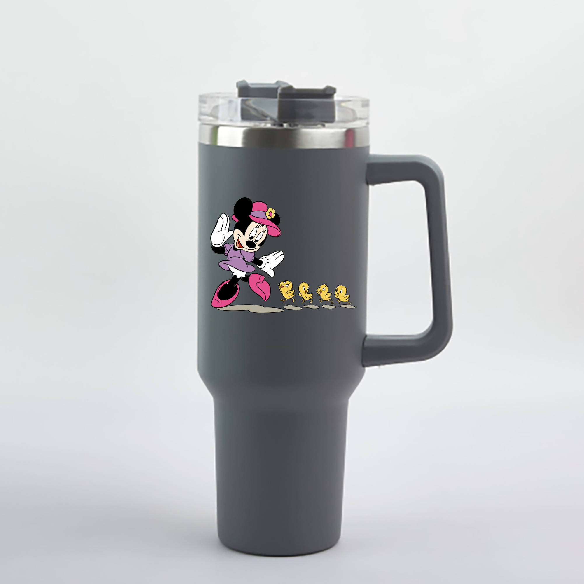 （画像用） ミッキーマウス Mickey Mouse 1200mL車用タンブラー - クリスタルステッカー（プラスチックストロー付き）