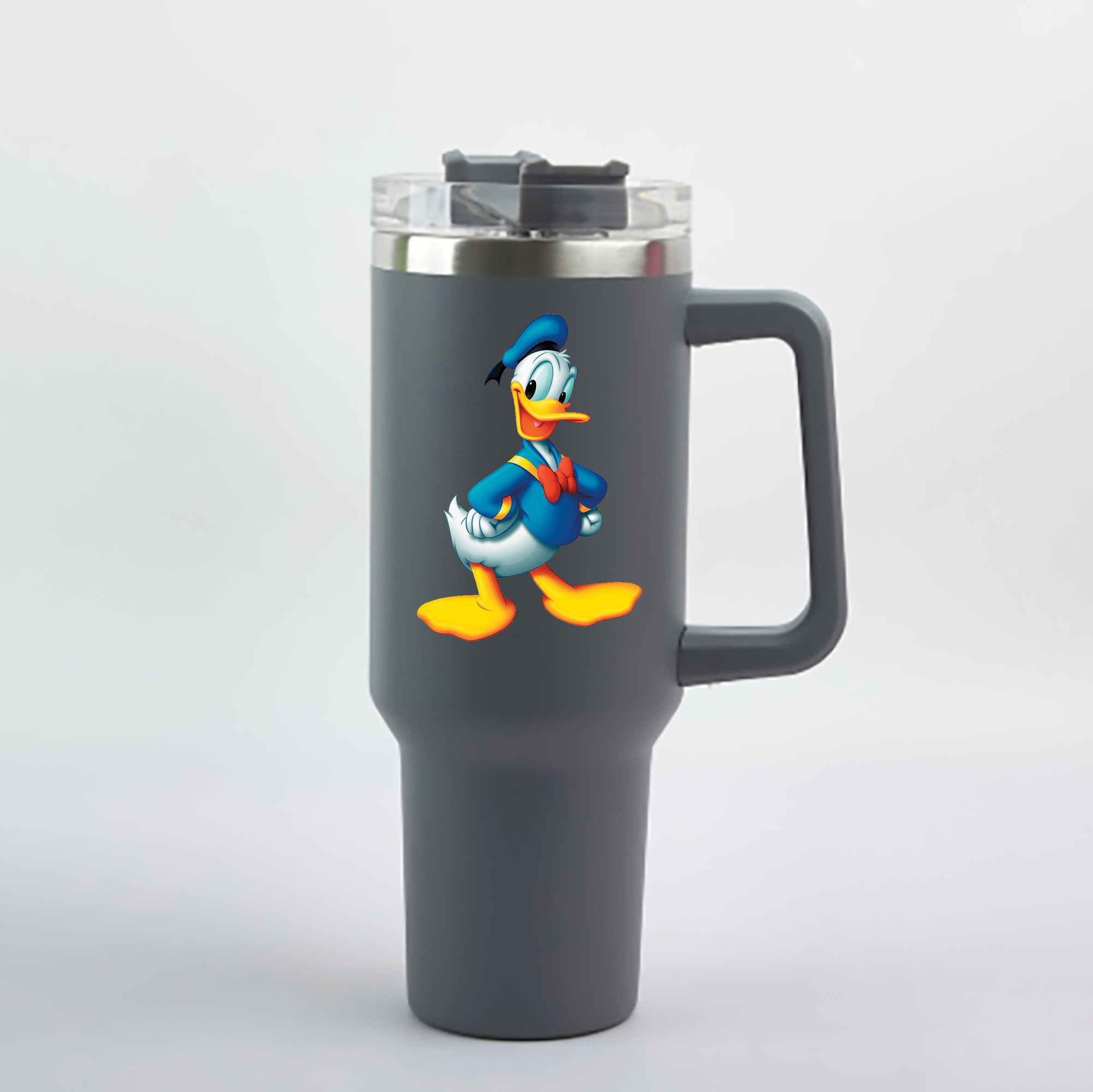 （画像用） ミッキーマウス Mickey Mouse 1200mL車用タンブラー - クリスタルステッカー（プラスチックストロー付き）