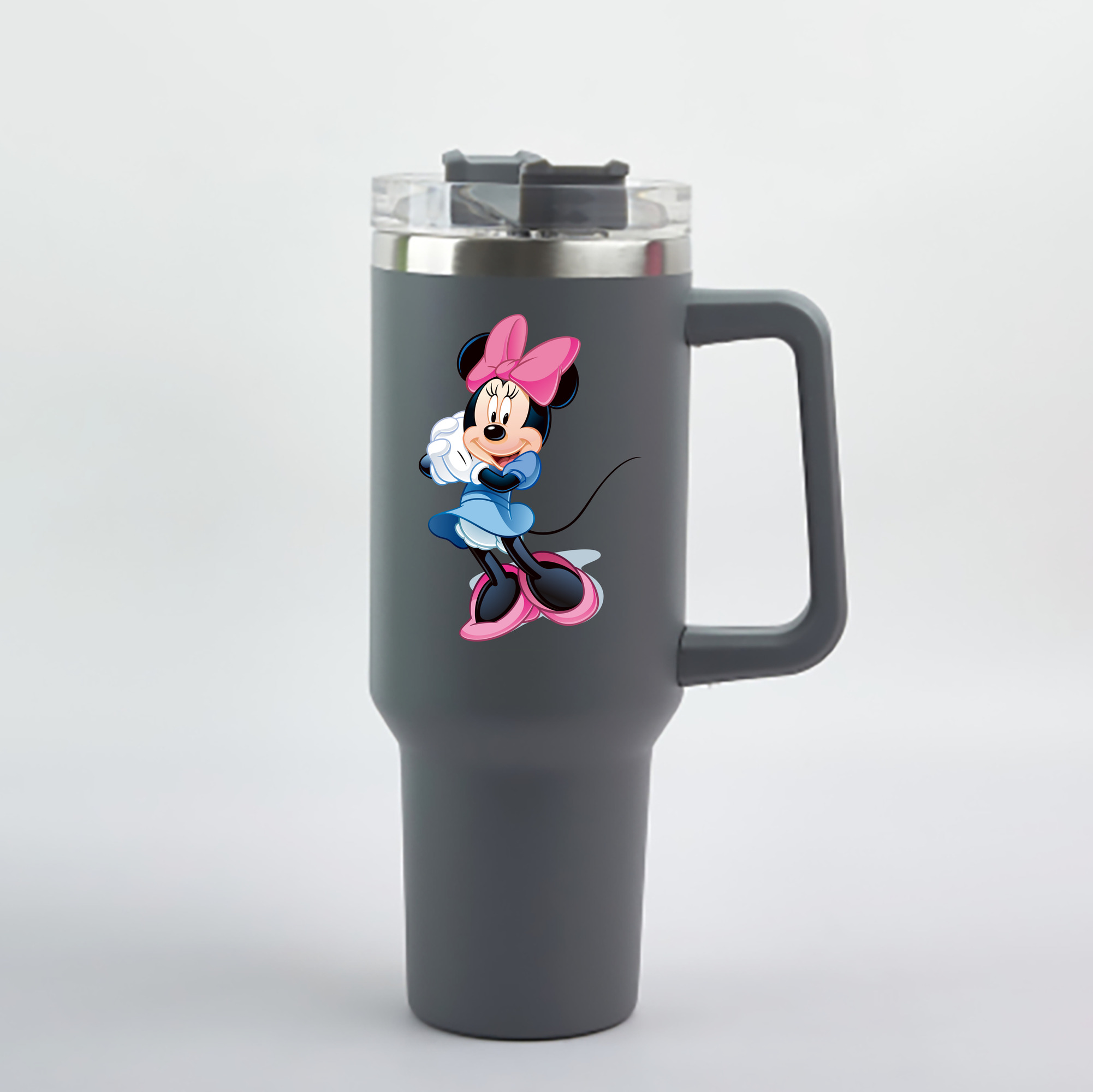 （画像用） ミッキーマウス Mickey Mouse 1200mL車用タンブラー - クリスタルステッカー（プラスチックストロー付き）