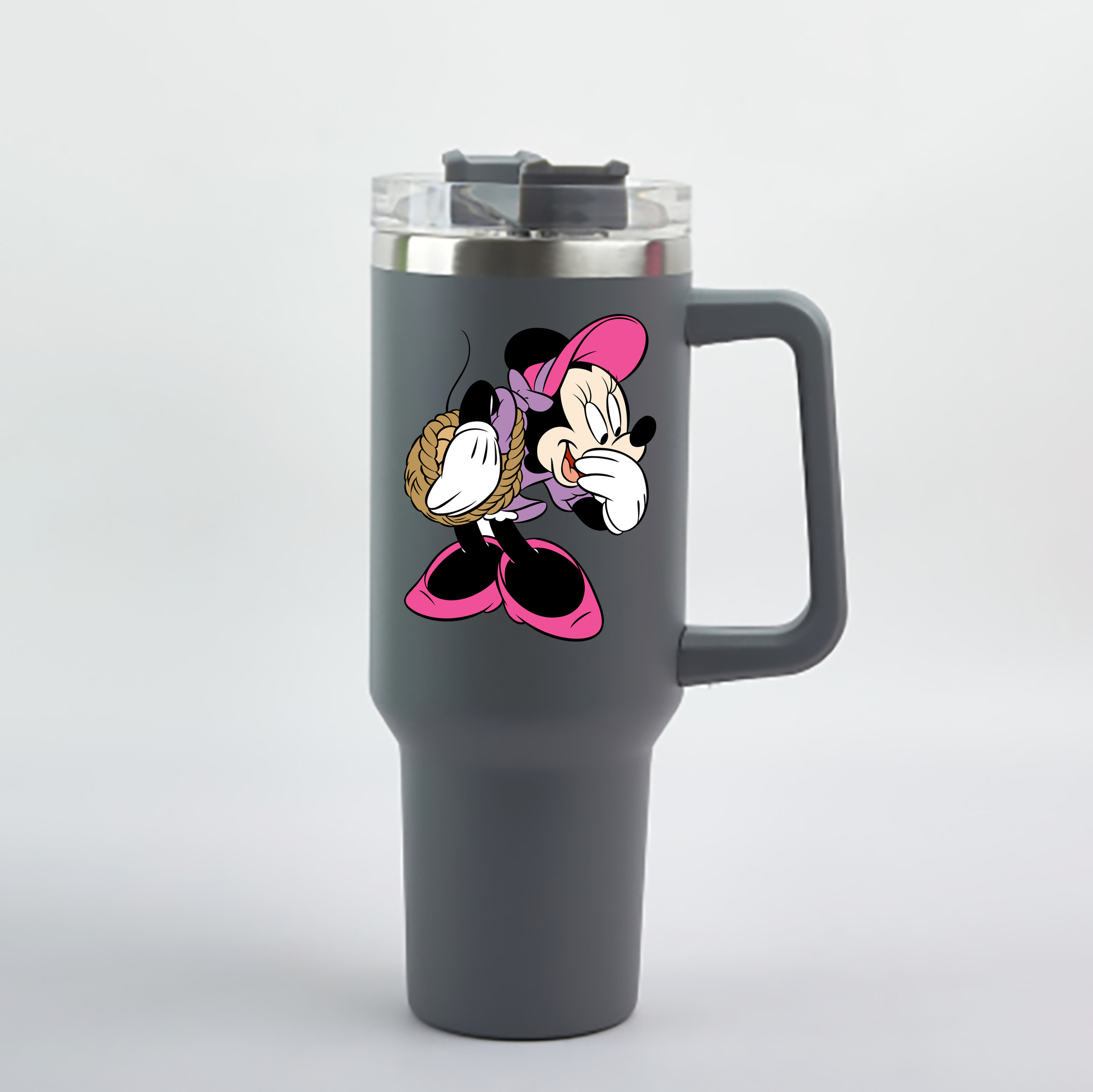 （画像用） ミッキーマウス Mickey Mouse 1200mL車用タンブラー - クリスタルステッカー（プラスチックストロー付き）