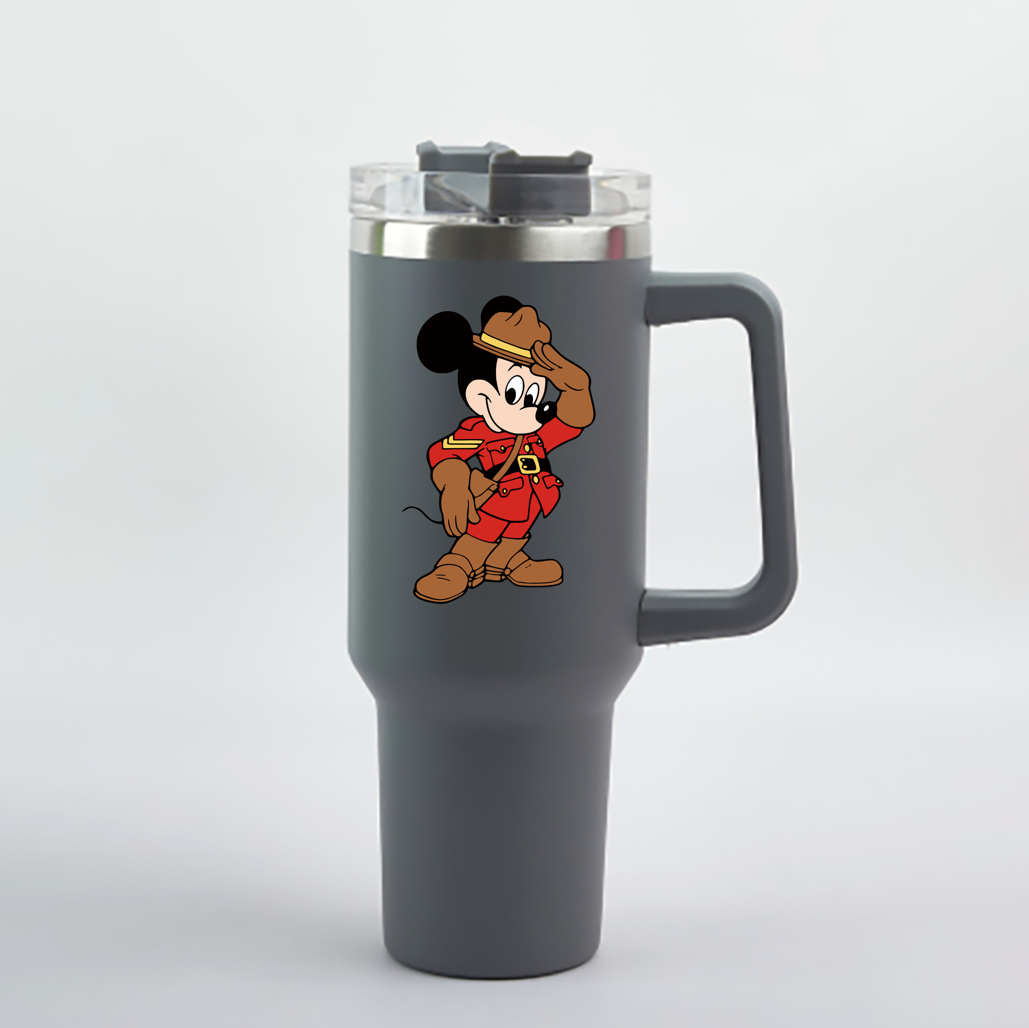 （画像用） ミッキーマウス Mickey Mouse 1200mL車用タンブラー - クリスタルステッカー（プラスチックストロー付き）