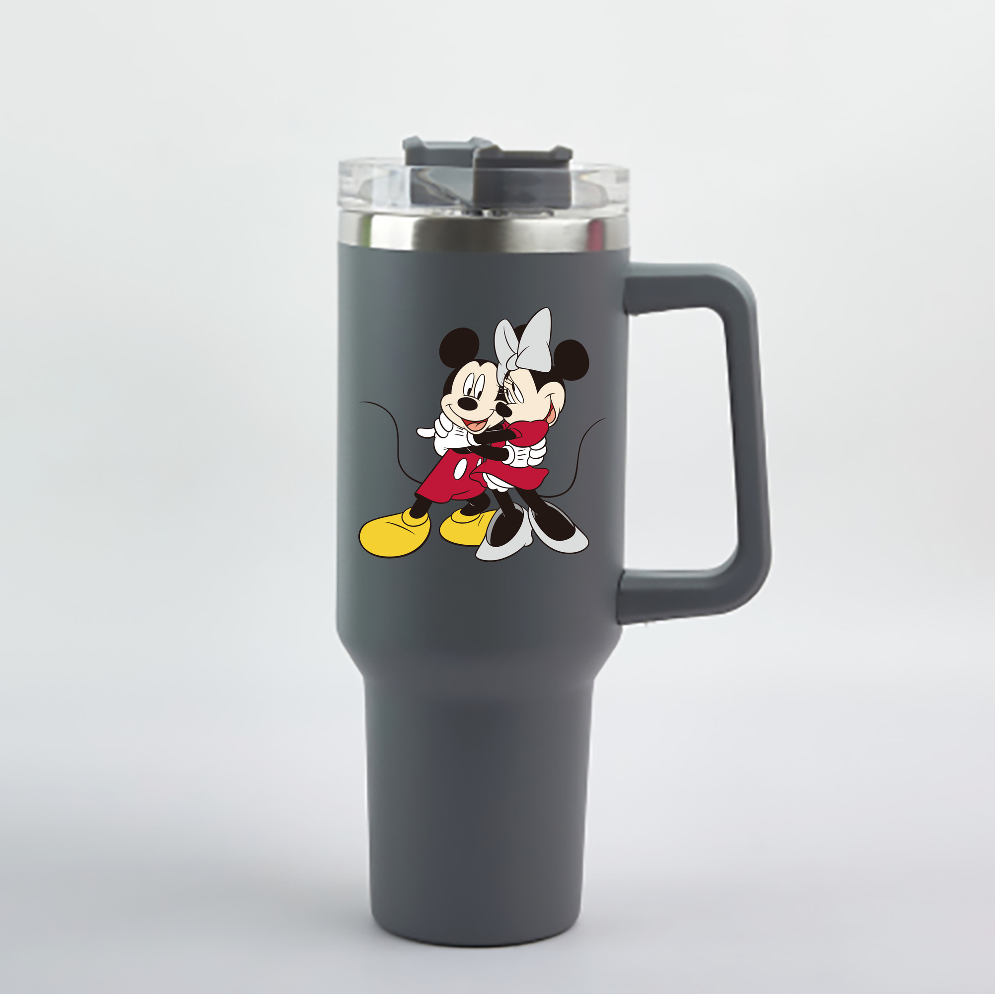 （画像用） ミッキーマウス Mickey Mouse 1200mL車用タンブラー - クリスタルステッカー（プラスチックストロー付き）