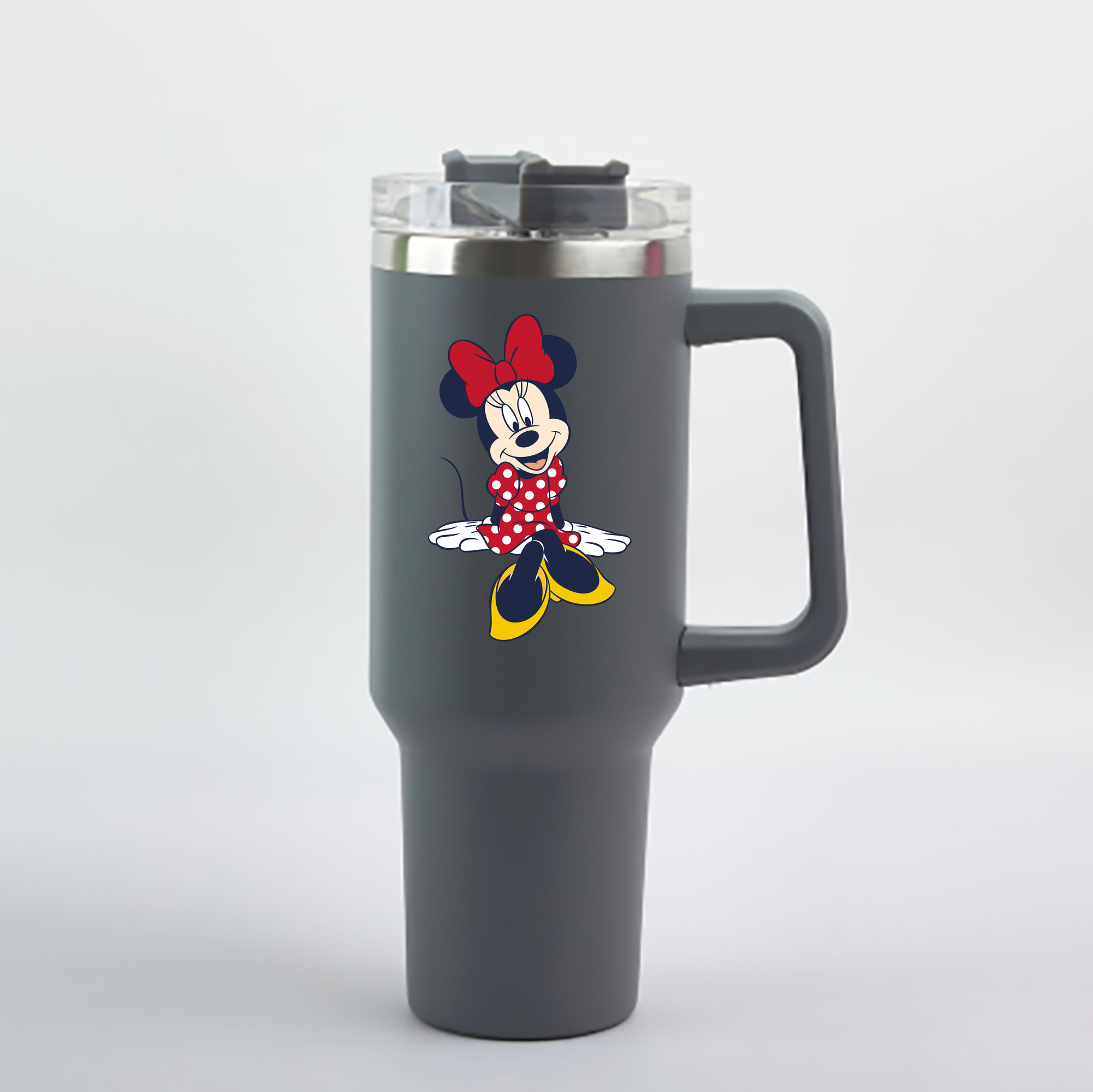 （画像用） ミッキーマウス Mickey Mouse 1200mL車用タンブラー - クリスタルステッカー（プラスチックストロー付き）