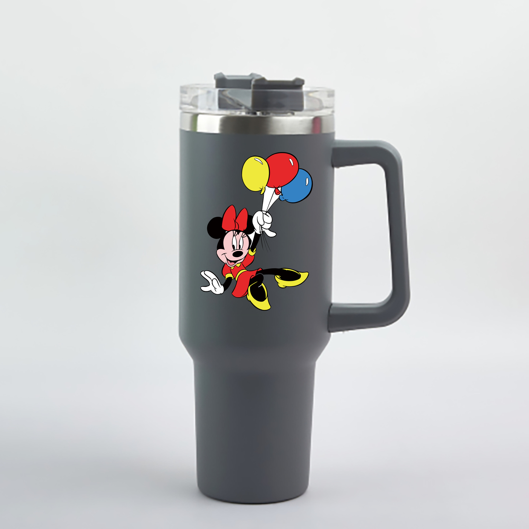 （画像用） ミッキーマウス Mickey Mouse 1200mL車用タンブラー - クリスタルステッカー（プラスチックストロー付き）