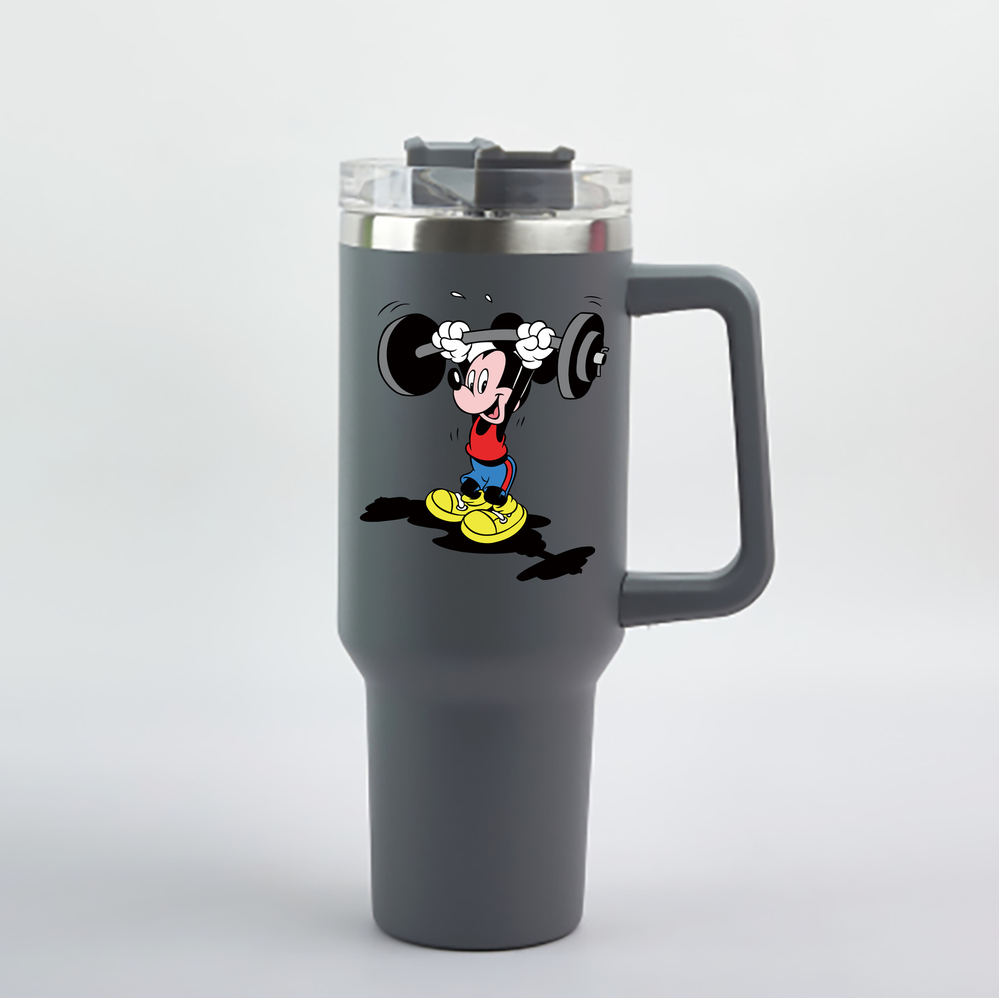 （画像用） ミッキーマウス Mickey Mouse 1200mL車用タンブラー - クリスタルステッカー（プラスチックストロー付き）