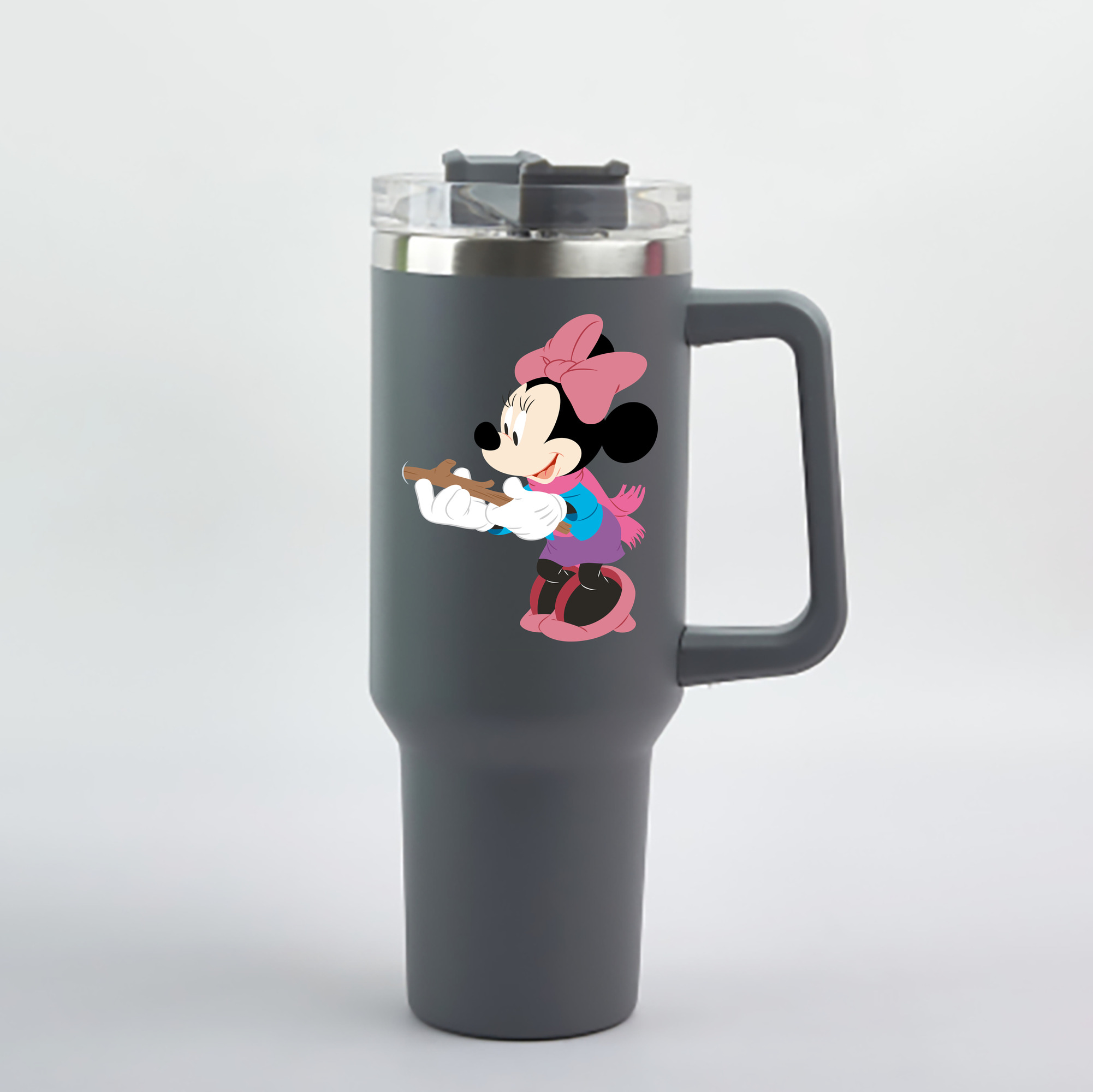 （画像用） ミッキーマウス Mickey Mouse 1200mL車用タンブラー - クリスタルステッカー（プラスチックストロー付き）