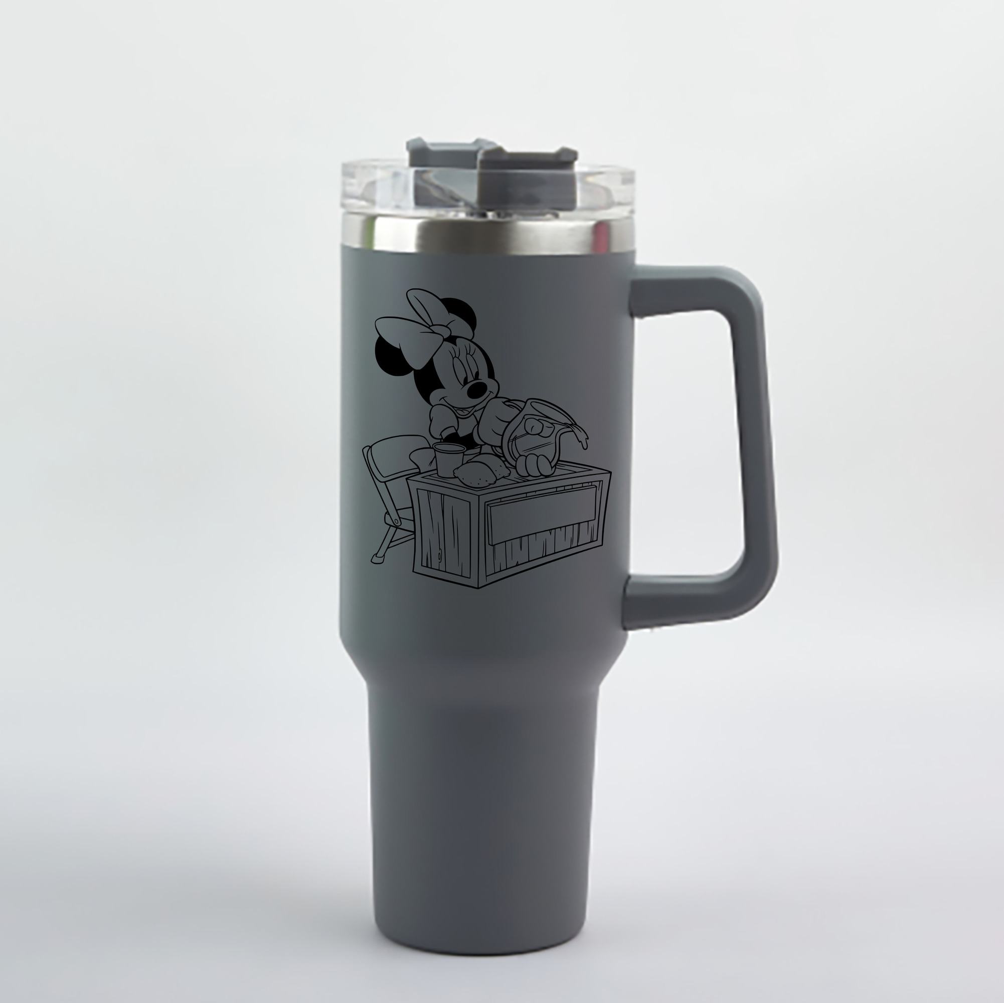 （画像用） ミッキーマウス Mickey Mouse 1200mL車用タンブラー - クリスタルステッカー（プラスチックストロー付き）