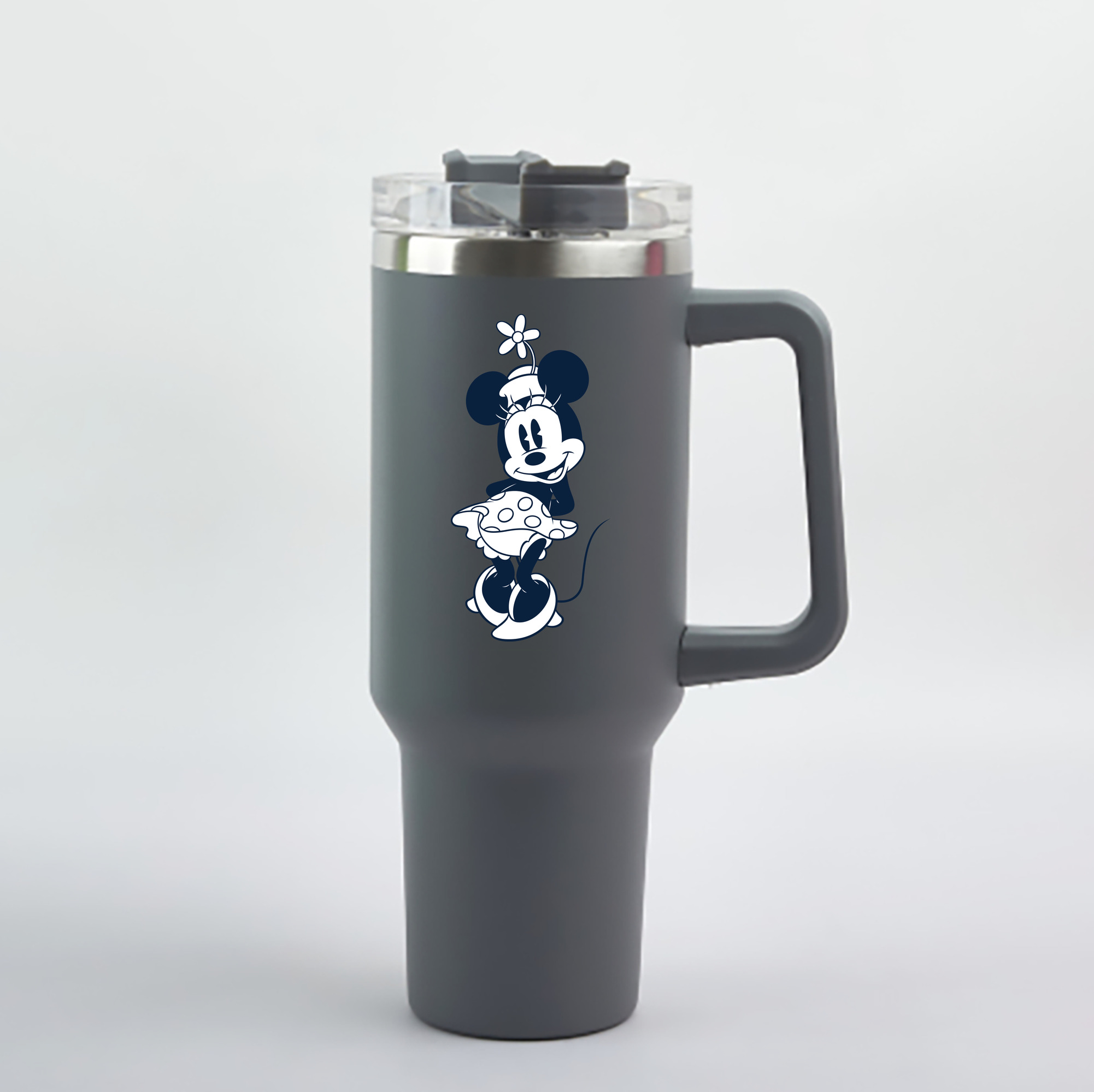 （画像用） ミッキーマウス Mickey Mouse 1200mL車用タンブラー - クリスタルステッカー（プラスチックストロー付き）