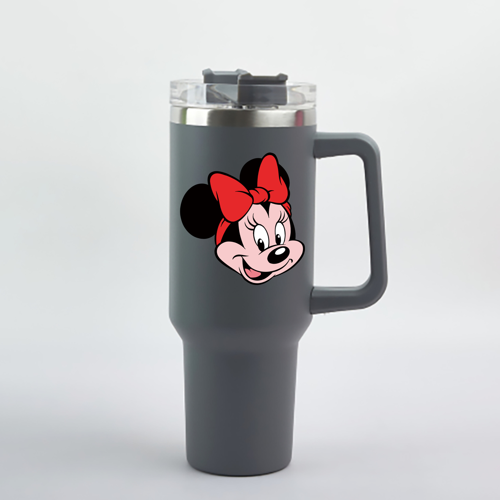 （画像用） ミッキーマウス Mickey Mouse 1200mL車用タンブラー - クリスタルステッカー（プラスチックストロー付き）