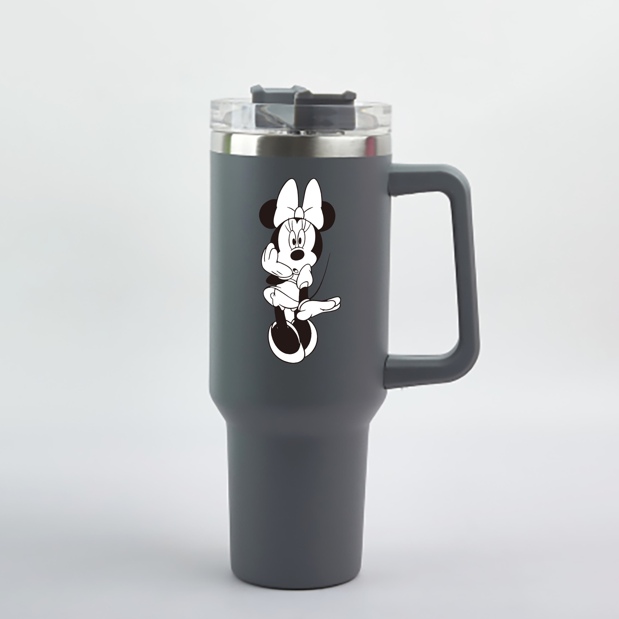 （画像用） ミッキーマウス Mickey Mouse 1200mL車用タンブラー - クリスタルステッカー（プラスチックストロー付き）