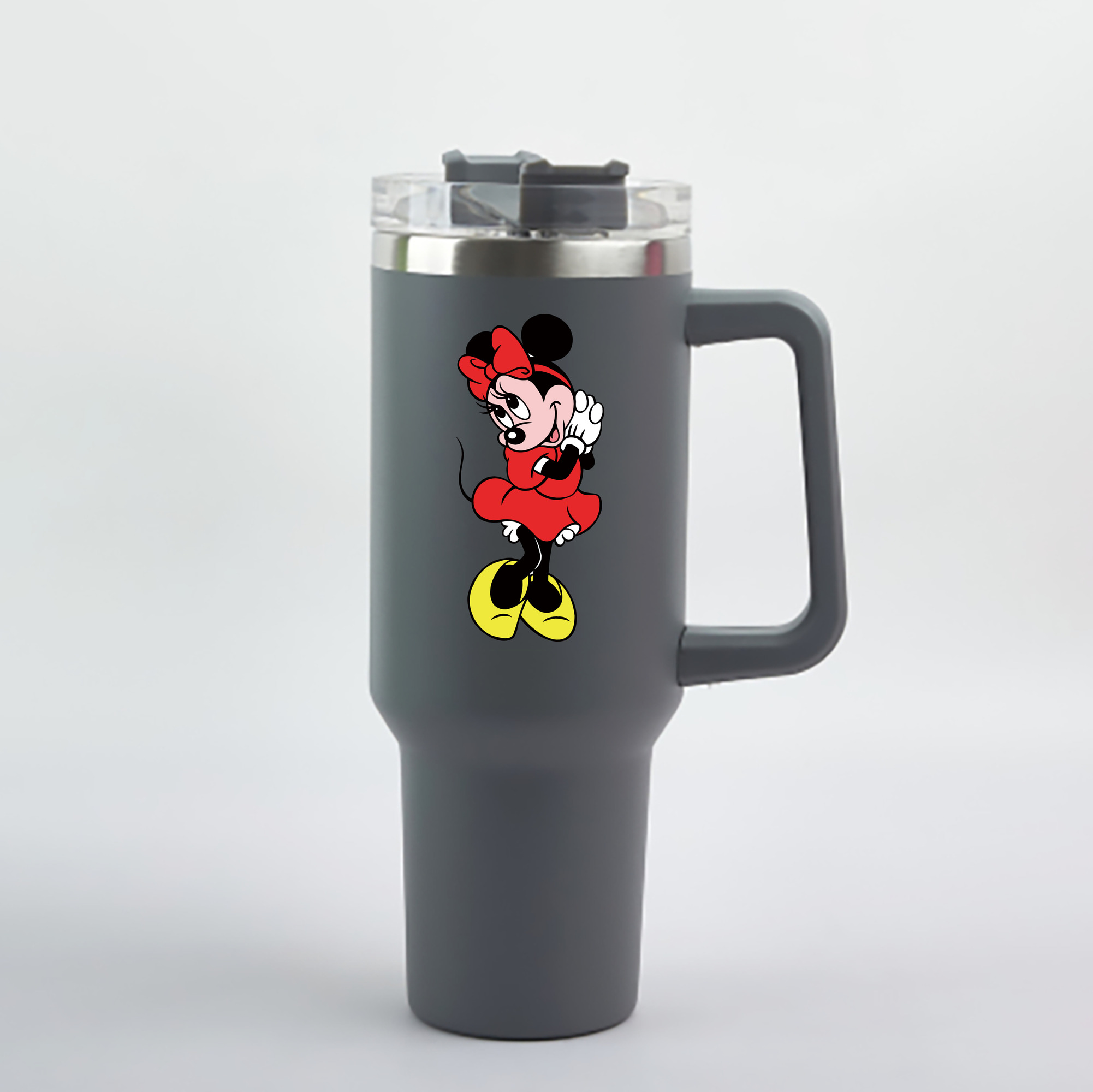 （画像用） ミッキーマウス Mickey Mouse 1200mL車用タンブラー - クリスタルステッカー（プラスチックストロー付き）