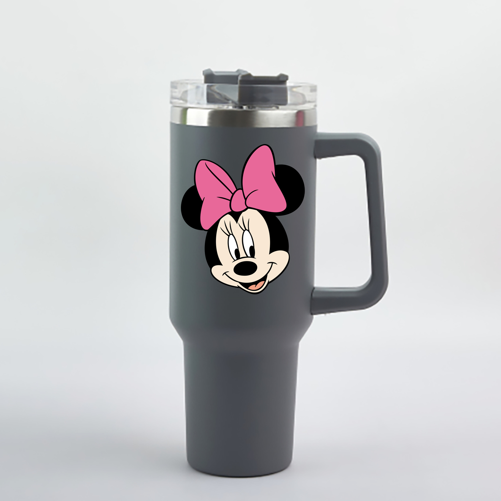 （画像用） ミッキーマウス Mickey Mouse 1200mL車用タンブラー - クリスタルステッカー（プラスチックストロー付き）