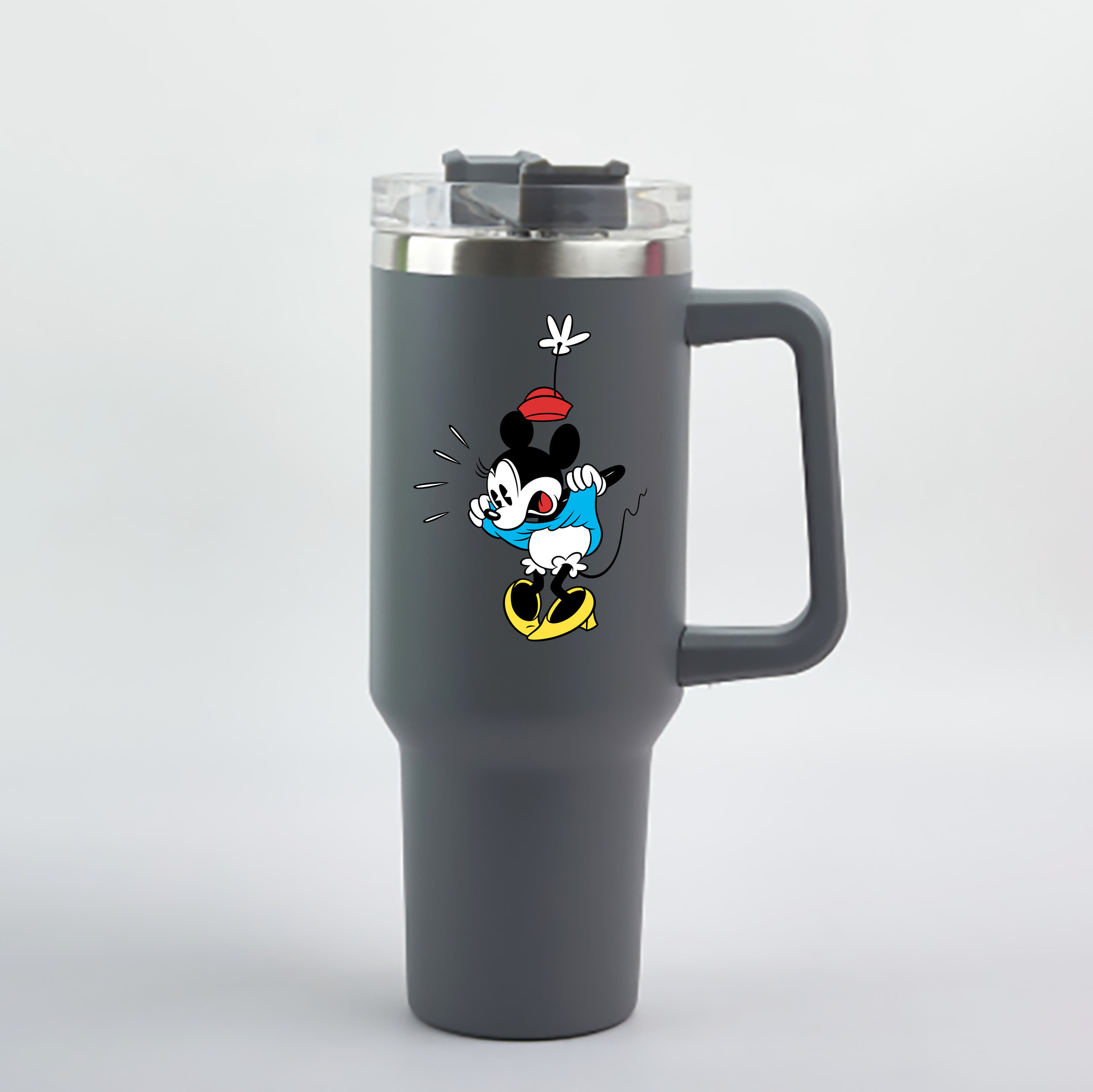 ミッキーマウス Mickey Mouse 1200mL車用タンブラー - クリスタルステッカー（プラスチックストロー付き）