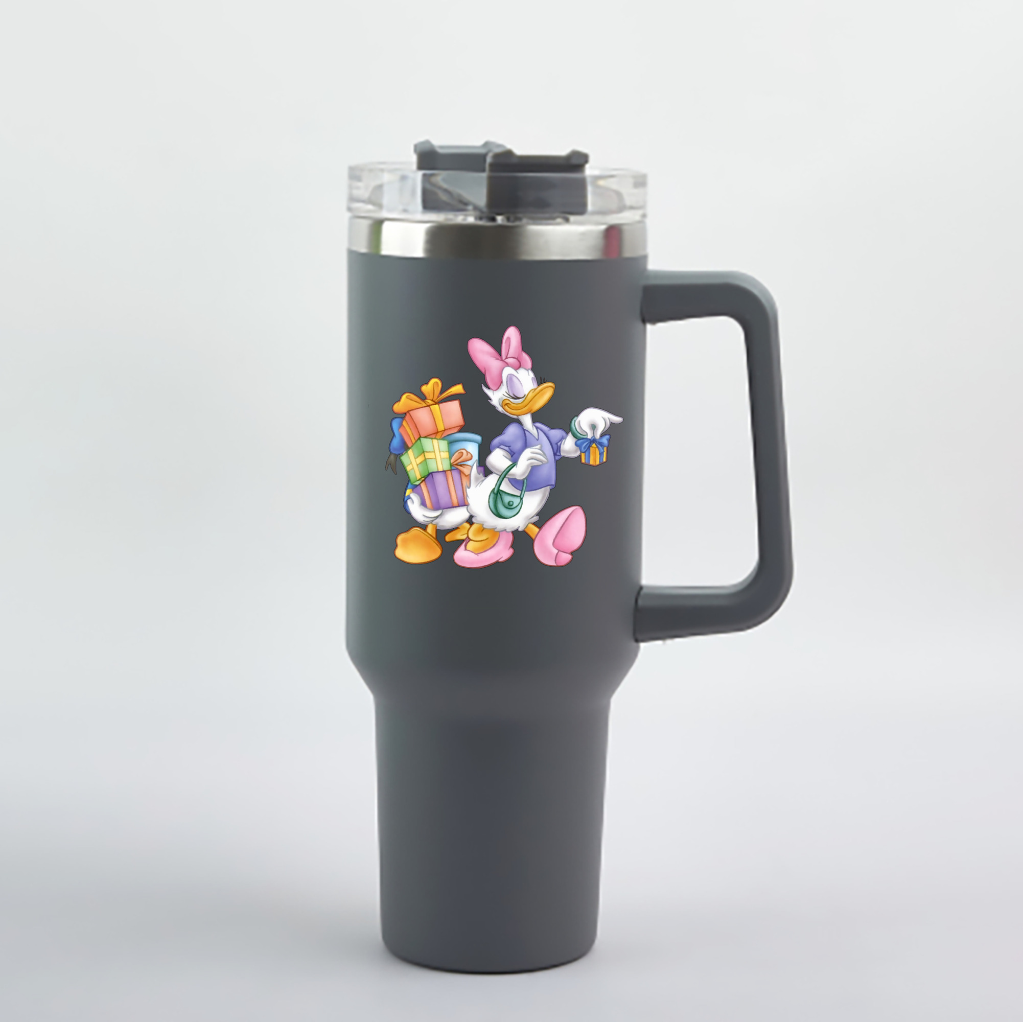 ミッキーマウス Mickey Mouse 1200mL車用タンブラー - クリスタルステッカー（プラスチックストロー付き）