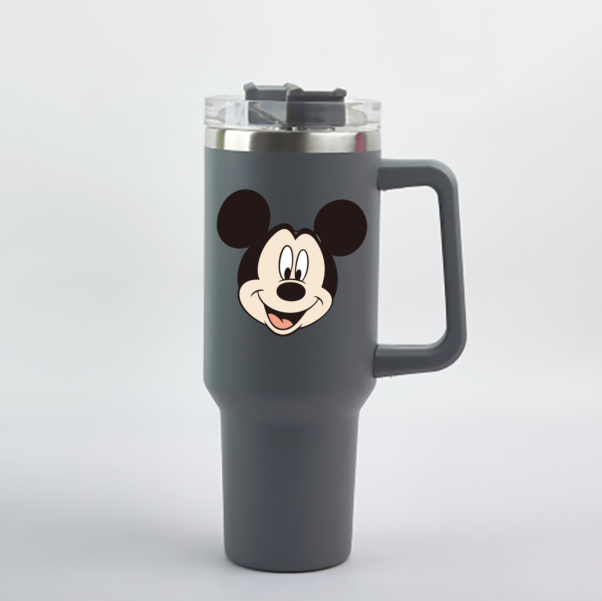 （画像用） ミッキーマウス Mickey Mouse 1200mL車用タンブラー - クリスタルステッカー（プラスチックストロー付き）