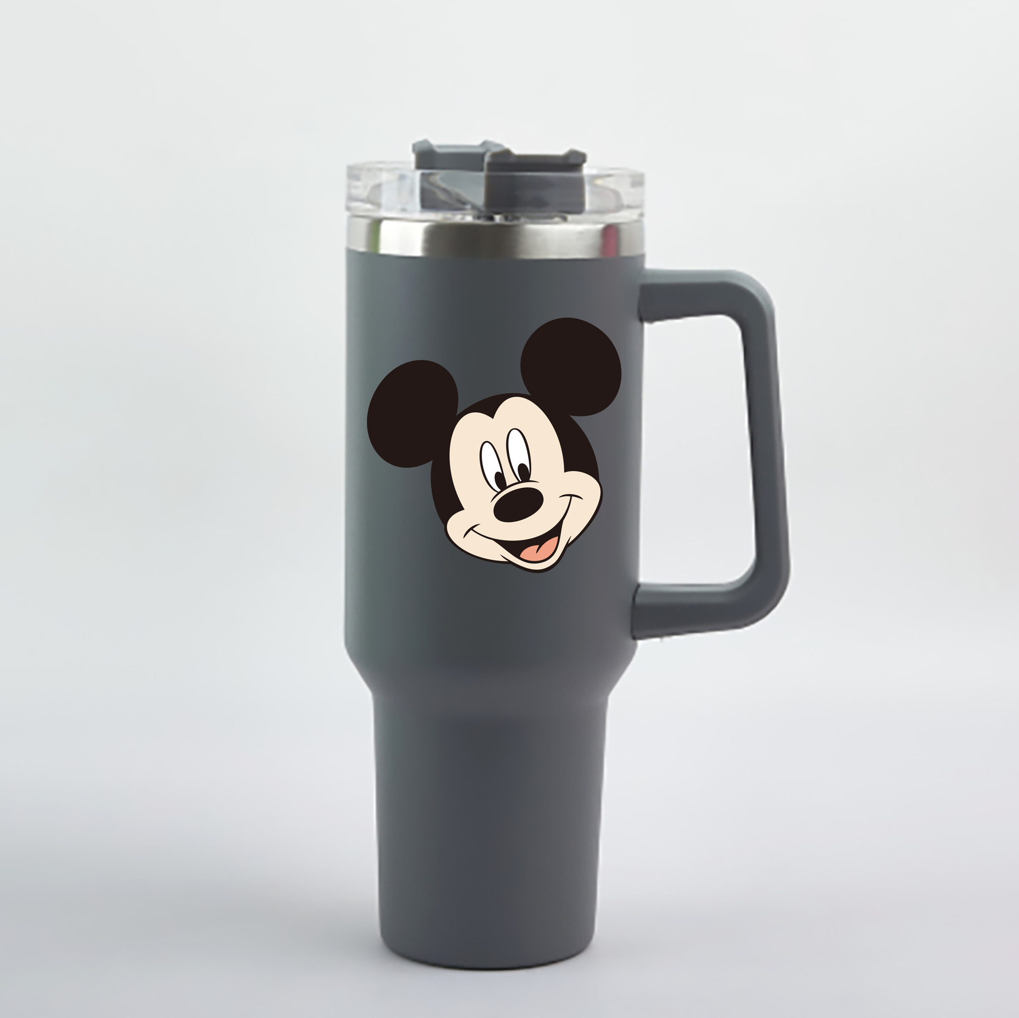 （画像用） ミッキーマウス Mickey Mouse 1200mL車用タンブラー - クリスタルステッカー（プラスチックストロー付き）