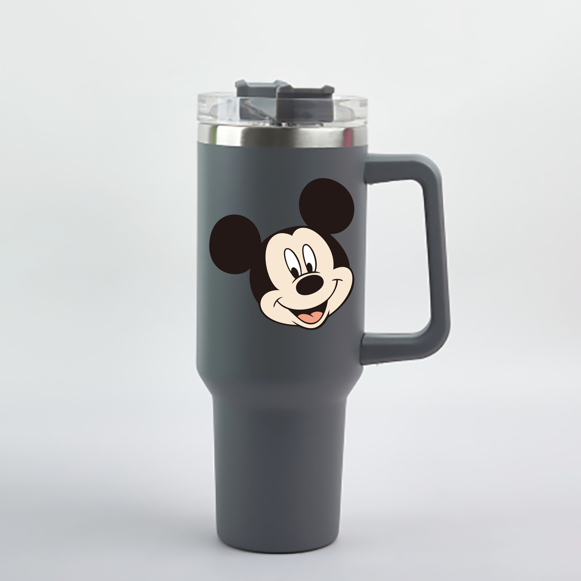 （画像用） ミッキーマウス Mickey Mouse 1200mL車用タンブラー - クリスタルステッカー（プラスチックストロー付き）