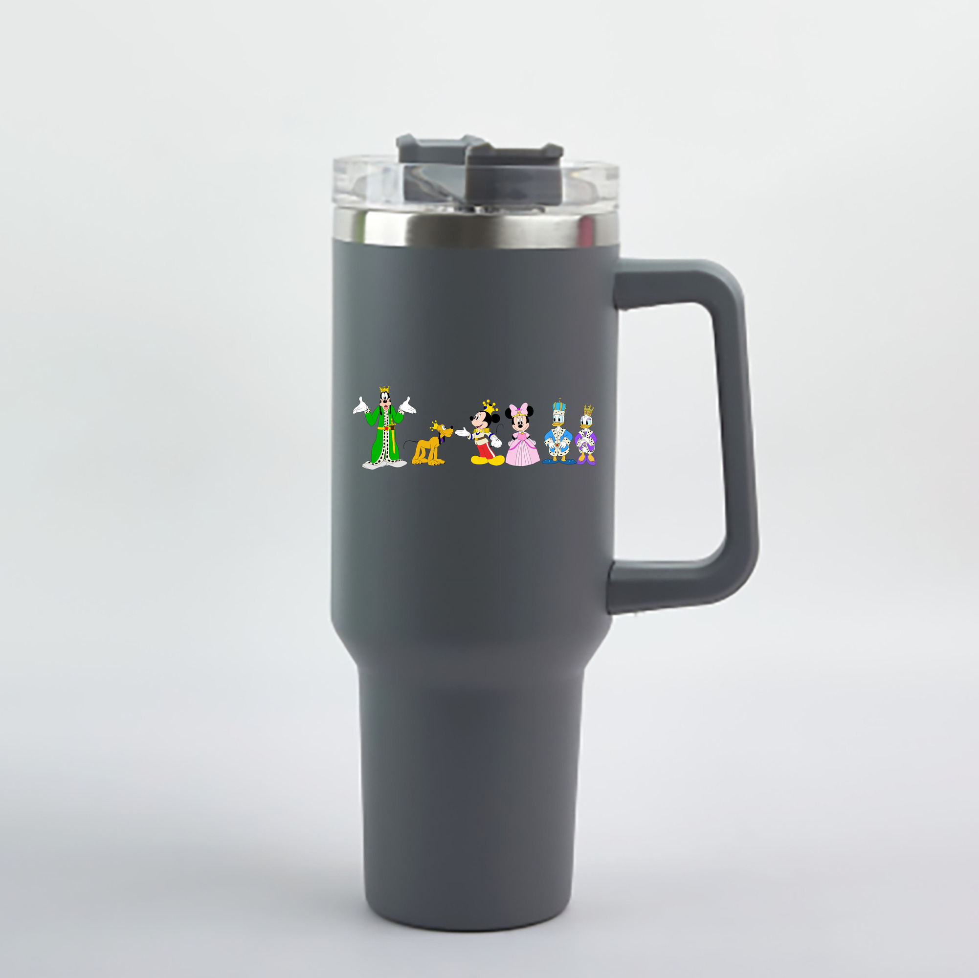 （画像用） ミッキーマウス Mickey Mouse 1200mL車用タンブラー - クリスタルステッカー（プラスチックストロー付き）