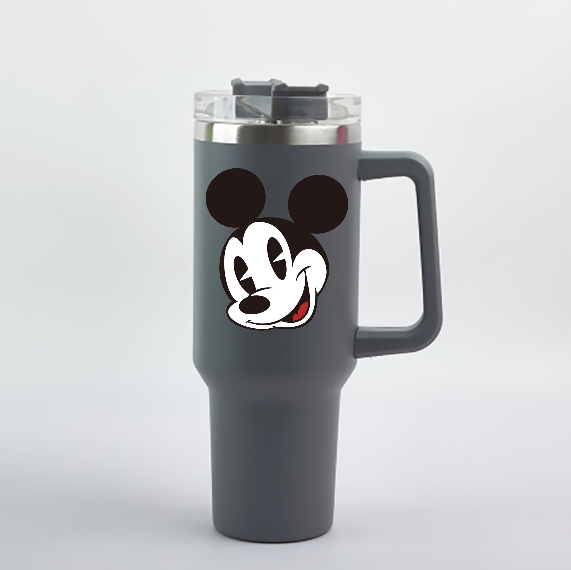 （画像用） ミッキーマウス Mickey Mouse 1200mL車用タンブラー - クリスタルステッカー（プラスチックストロー付き）