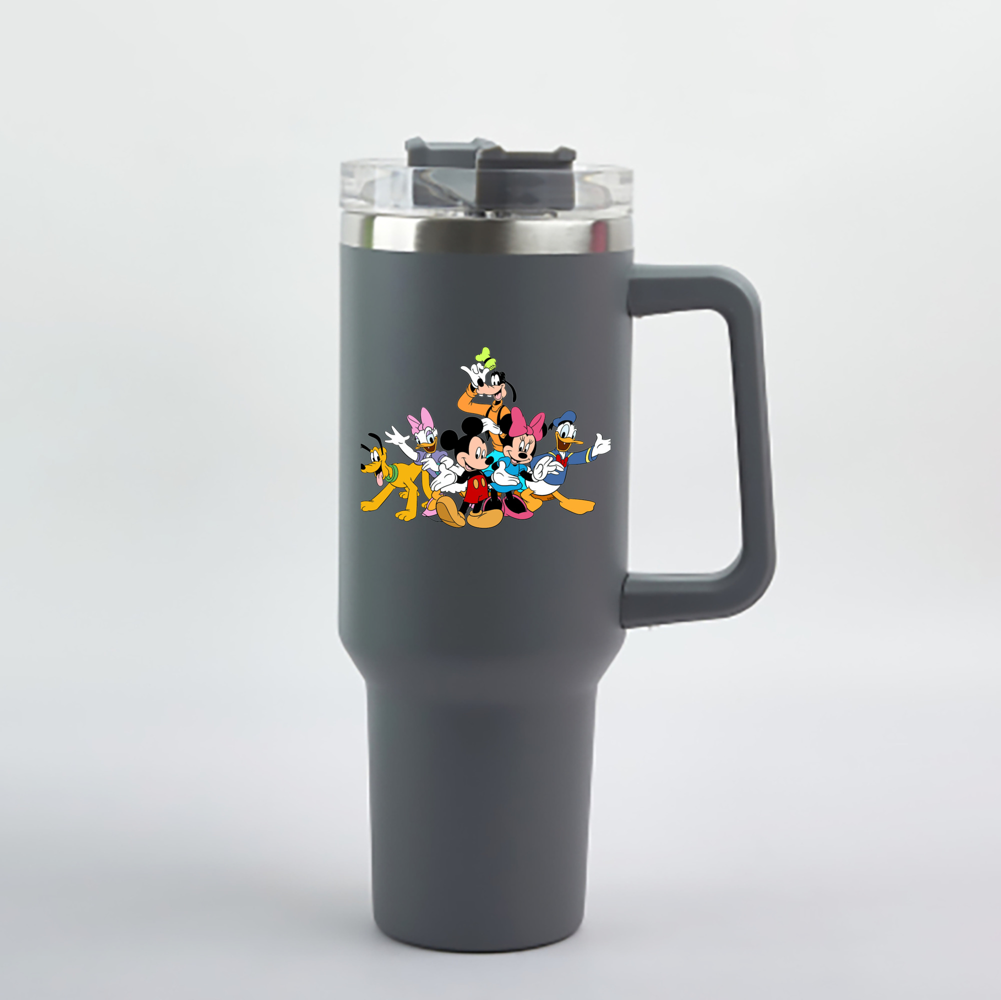 （画像用） ミッキーマウス Mickey Mouse 1200mL車用タンブラー - クリスタルステッカー（プラスチックストロー付き）