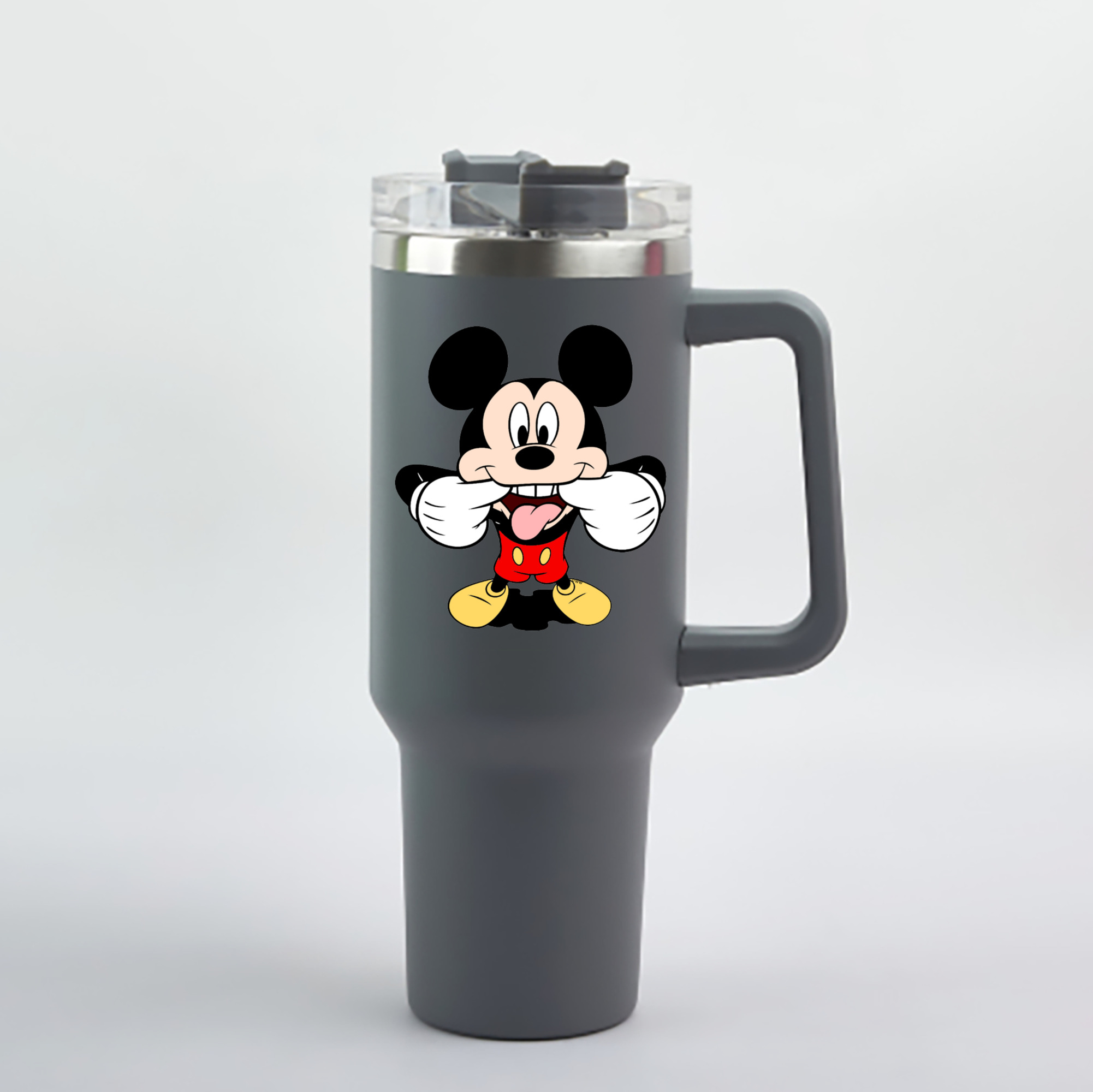 （画像用） ミッキーマウス Mickey Mouse 1200mL車用タンブラー - クリスタルステッカー（プラスチックストロー付き）