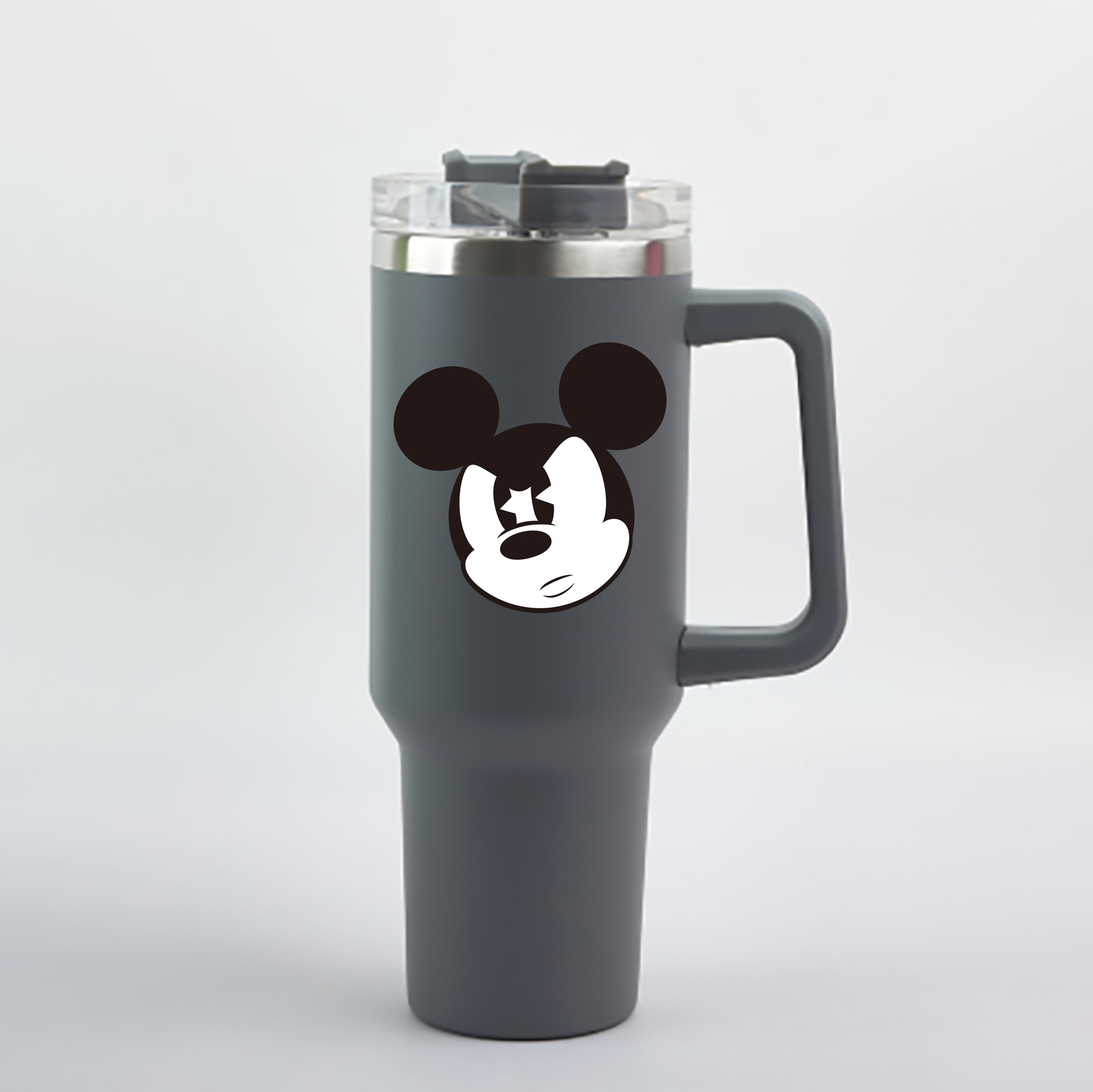 （画像用） ミッキーマウス Mickey Mouse 1200mL車用タンブラー - クリスタルステッカー（プラスチックストロー付き）