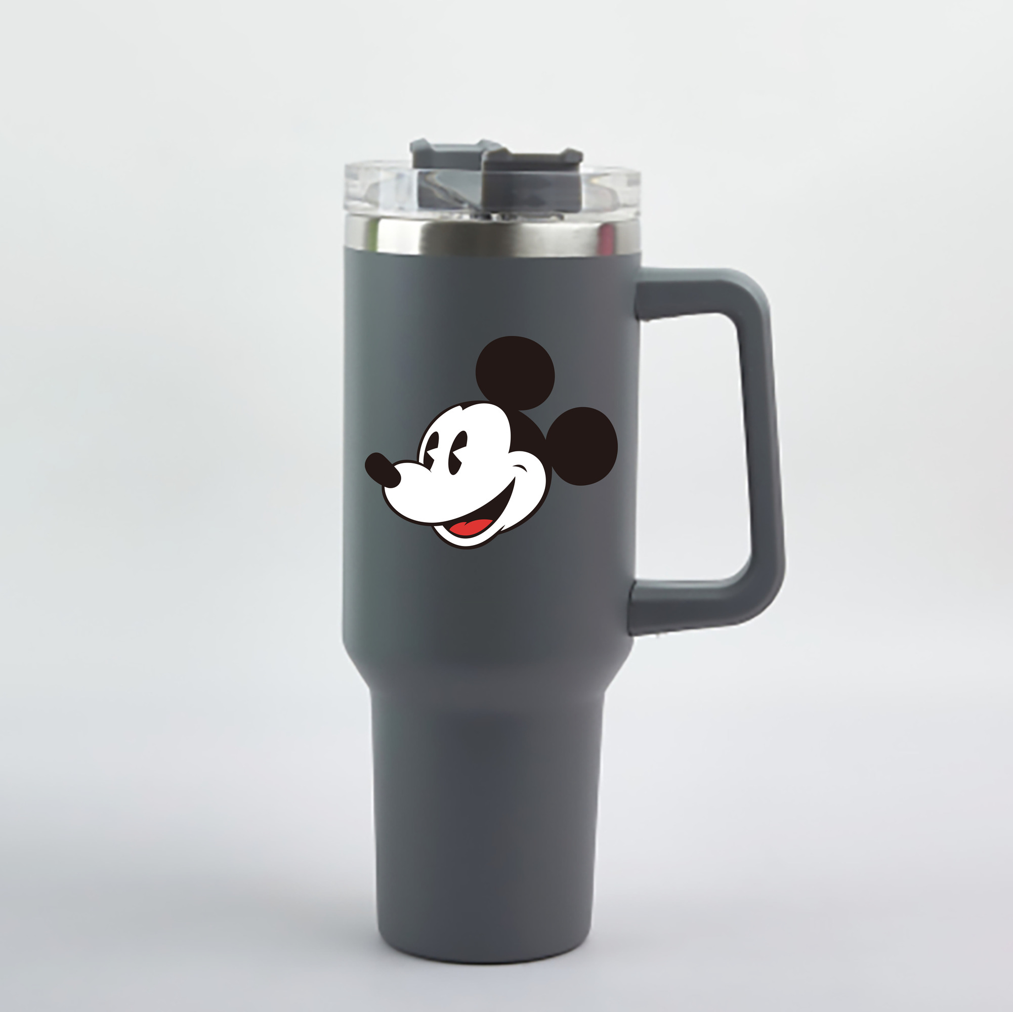 （画像用） ミッキーマウス Mickey Mouse 1200mL車用タンブラー - クリスタルステッカー（プラスチックストロー付き）