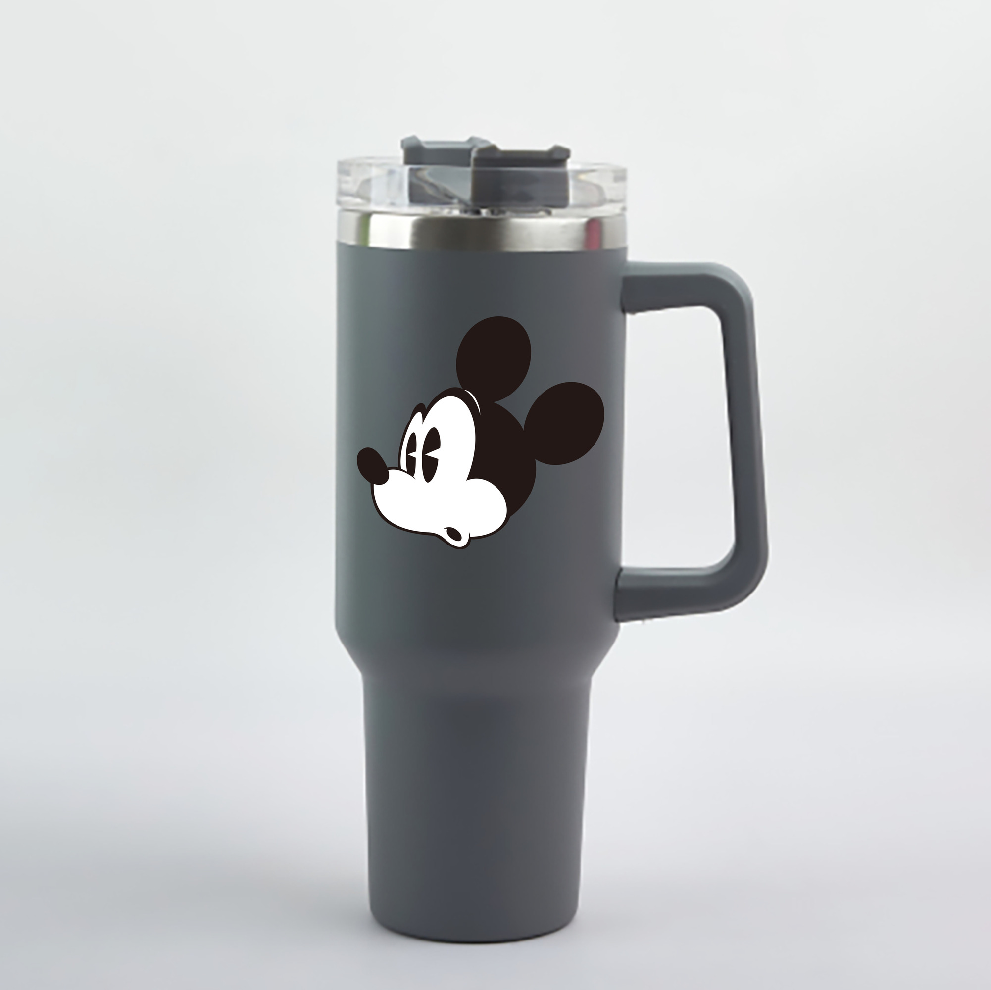 （画像用） ミッキーマウス Mickey Mouse 1200mL車用タンブラー - クリスタルステッカー（プラスチックストロー付き）