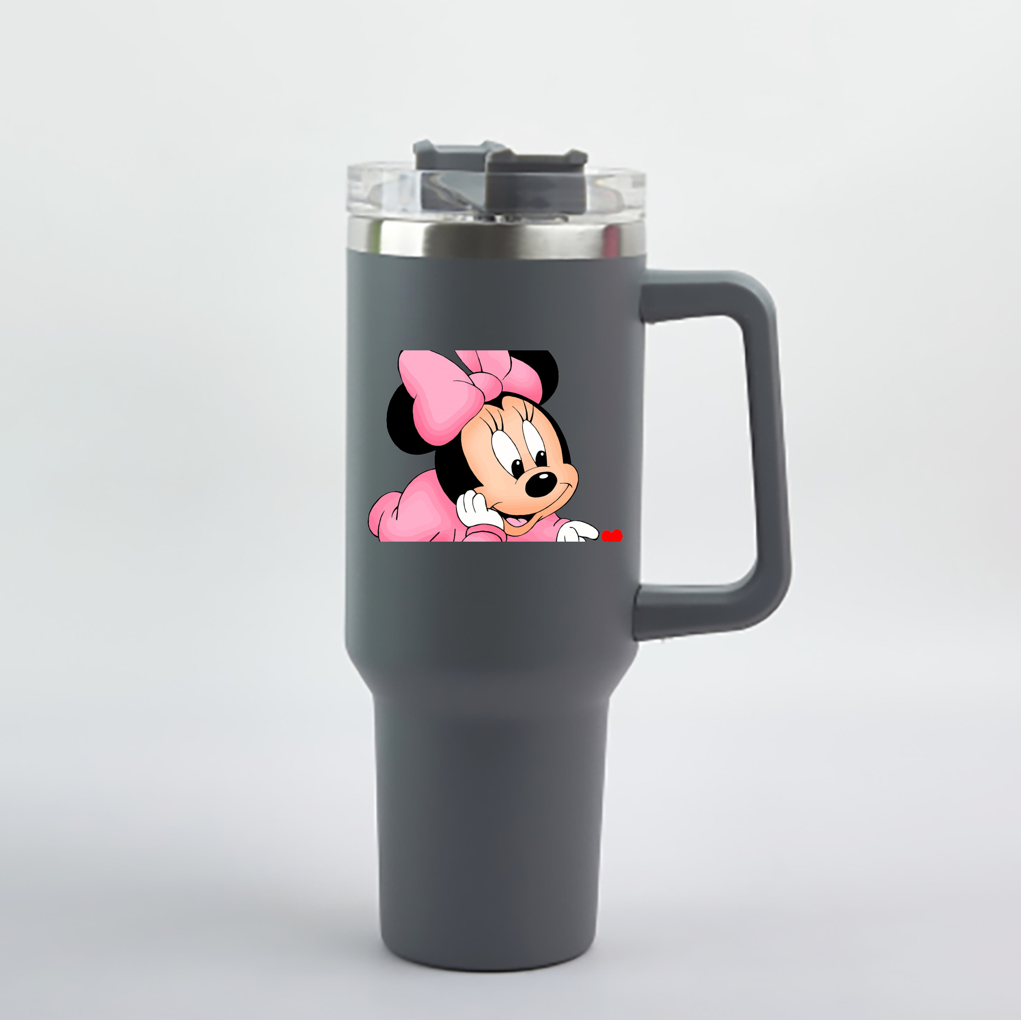 （画像用） ミッキーマウス Mickey Mouse 1200mL車用タンブラー - クリスタルステッカー（プラスチックストロー付き）