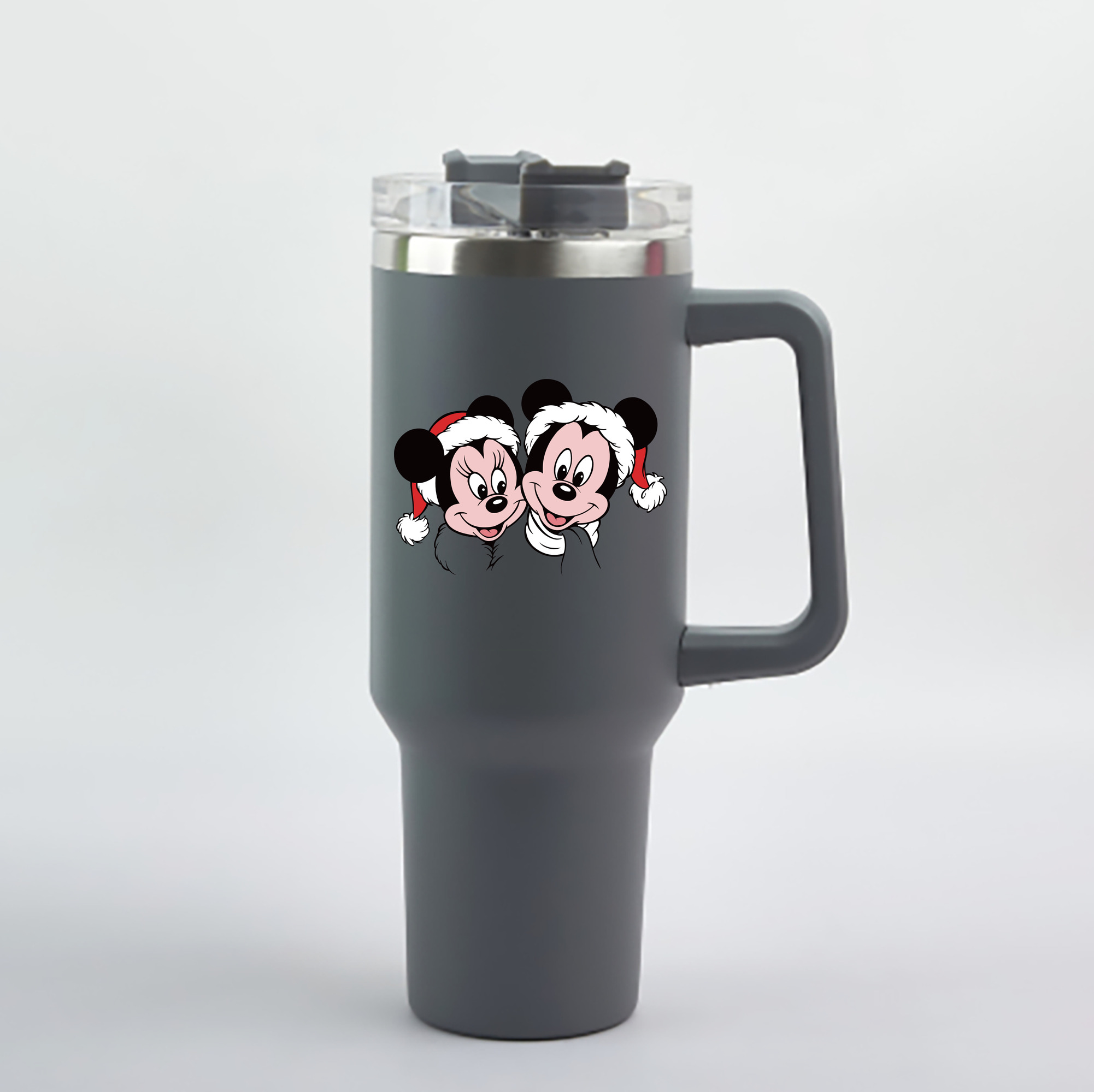 （画像用） ミッキーマウス Mickey Mouse 1200mL車用タンブラー - クリスタルステッカー（プラスチックストロー付き）