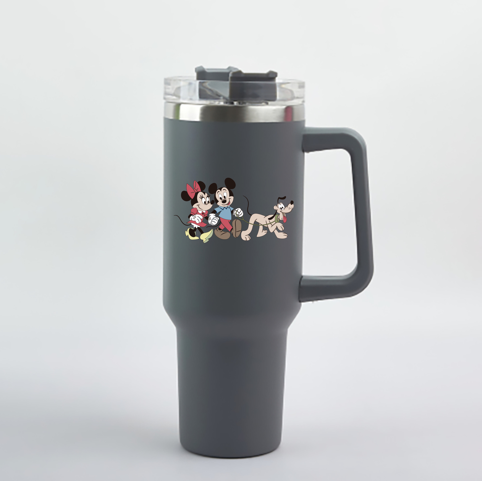 （画像用） ミッキーマウス Mickey Mouse 1200mL車用タンブラー - クリスタルステッカー（プラスチックストロー付き）