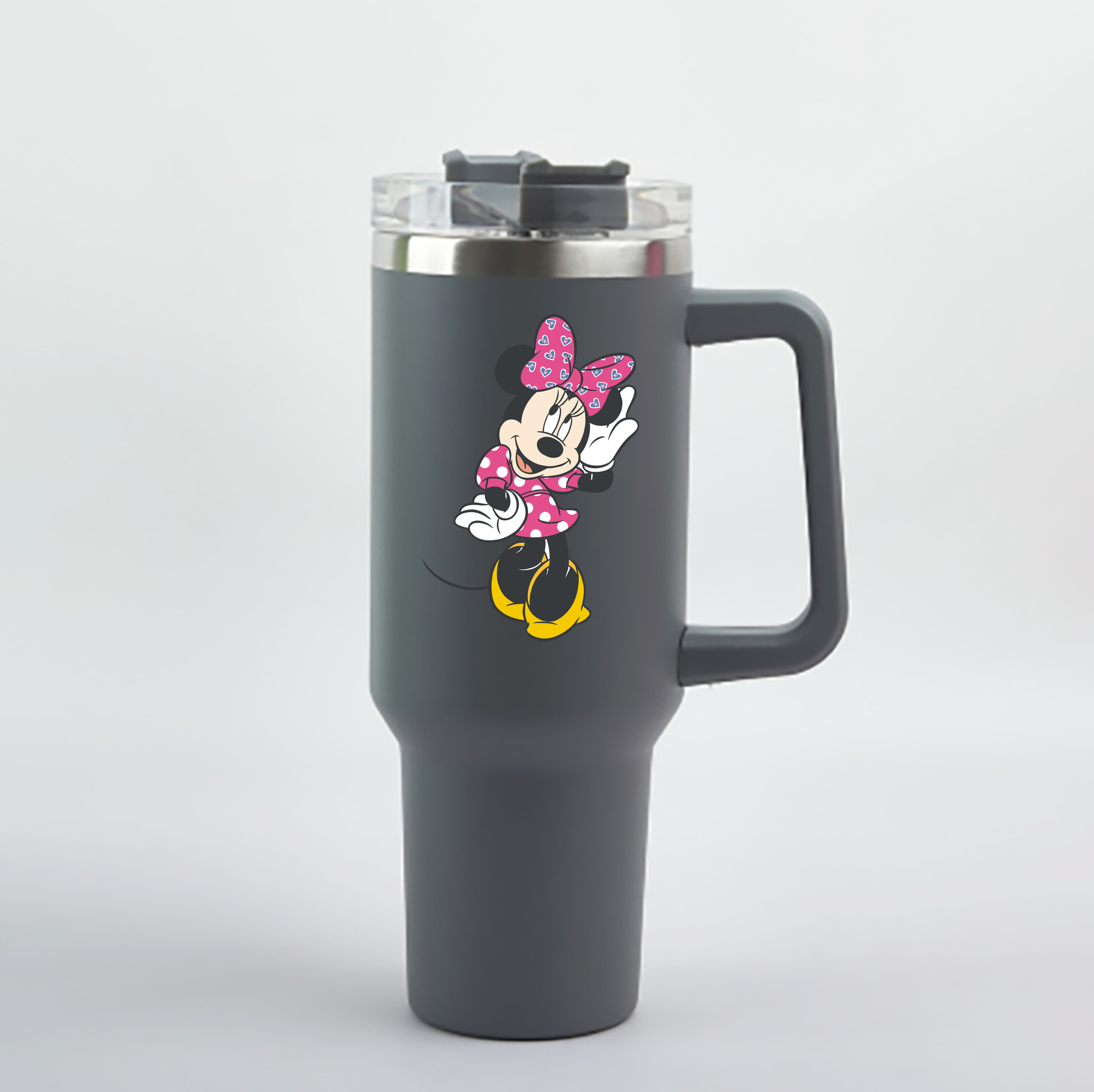 （画像用） ミッキーマウス Mickey Mouse 1200mL車用タンブラー - クリスタルステッカー（プラスチックストロー付き）