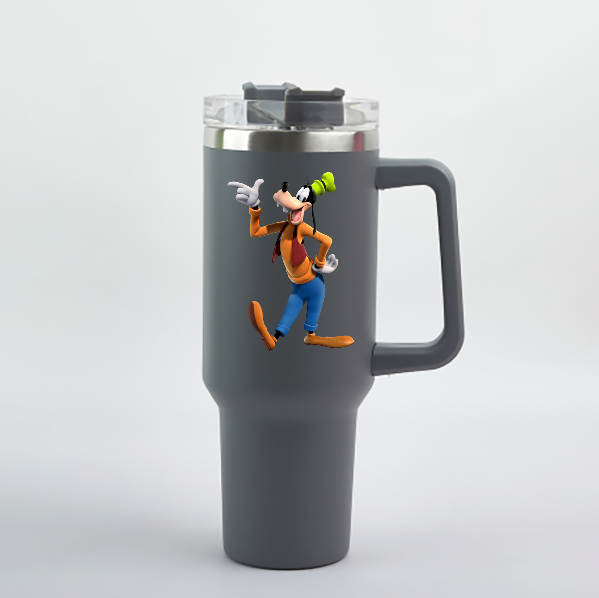 （画像用） ミッキーマウス Mickey Mouse 1200mL車用タンブラー - クリスタルステッカー（プラスチックストロー付き）