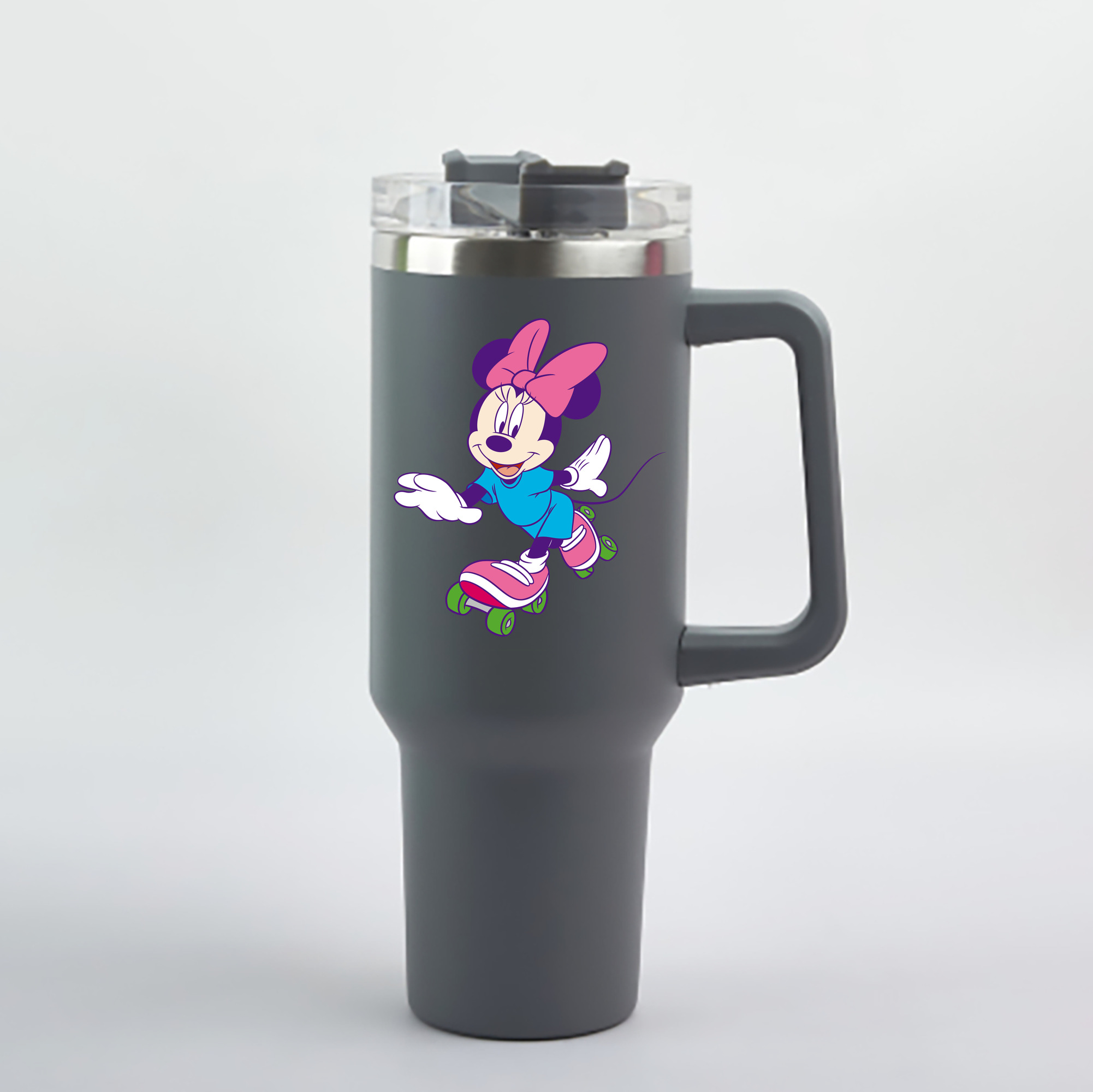 ミッキーマウス Mickey Mouse 1200mL車用タンブラー - クリスタルステッカー（プラスチックストロー付き）