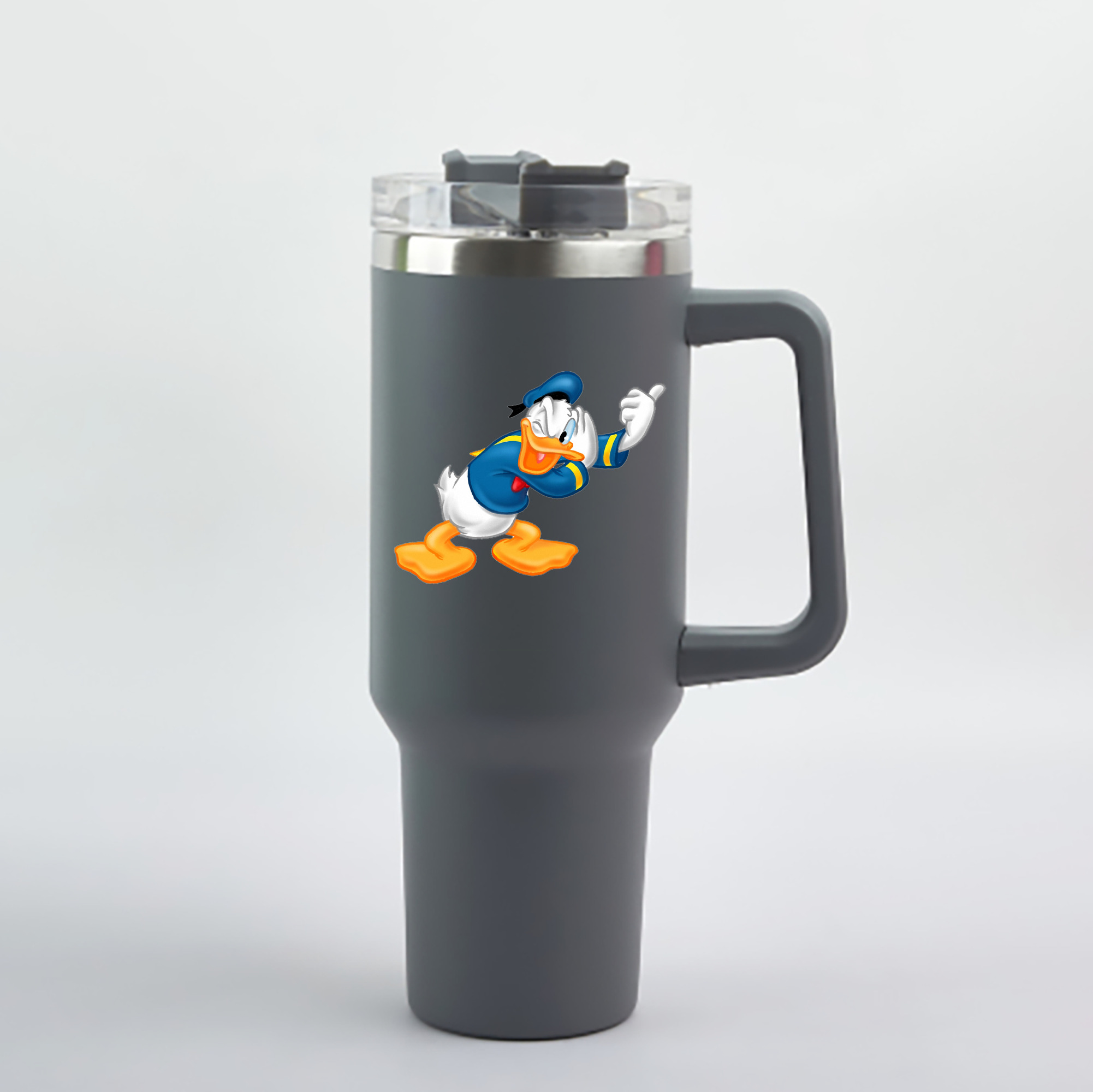 （画像用） ミッキーマウス Mickey Mouse 1200mL車用タンブラー - クリスタルステッカー（プラスチックストロー付き）