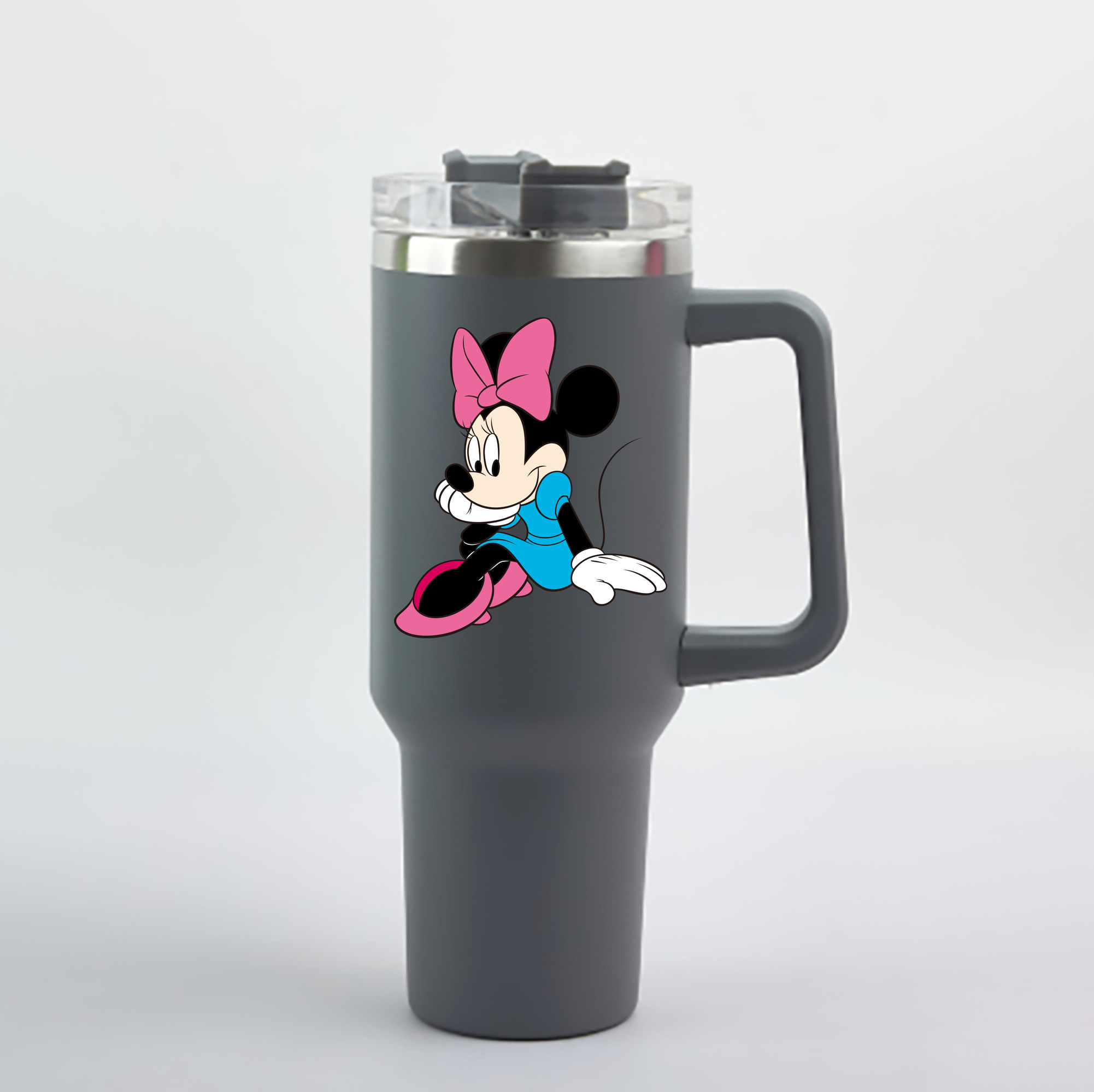 （画像用） ミッキーマウス Mickey Mouse 1200mL車用タンブラー - クリスタルステッカー（プラスチックストロー付き）